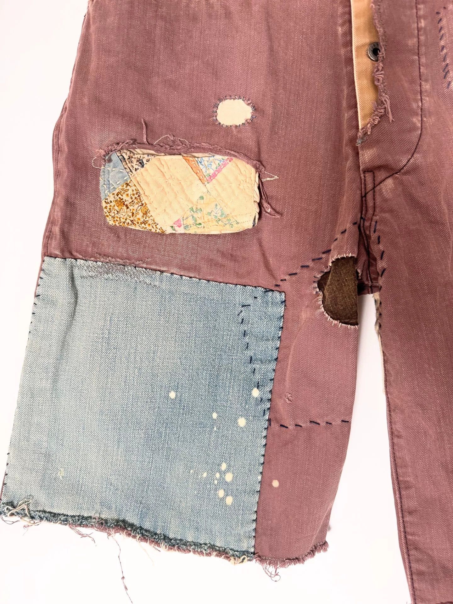 Kapital Kapital Patchwork Distressed Shorts Size US 28 / EU 44 - 3 Thumbnail