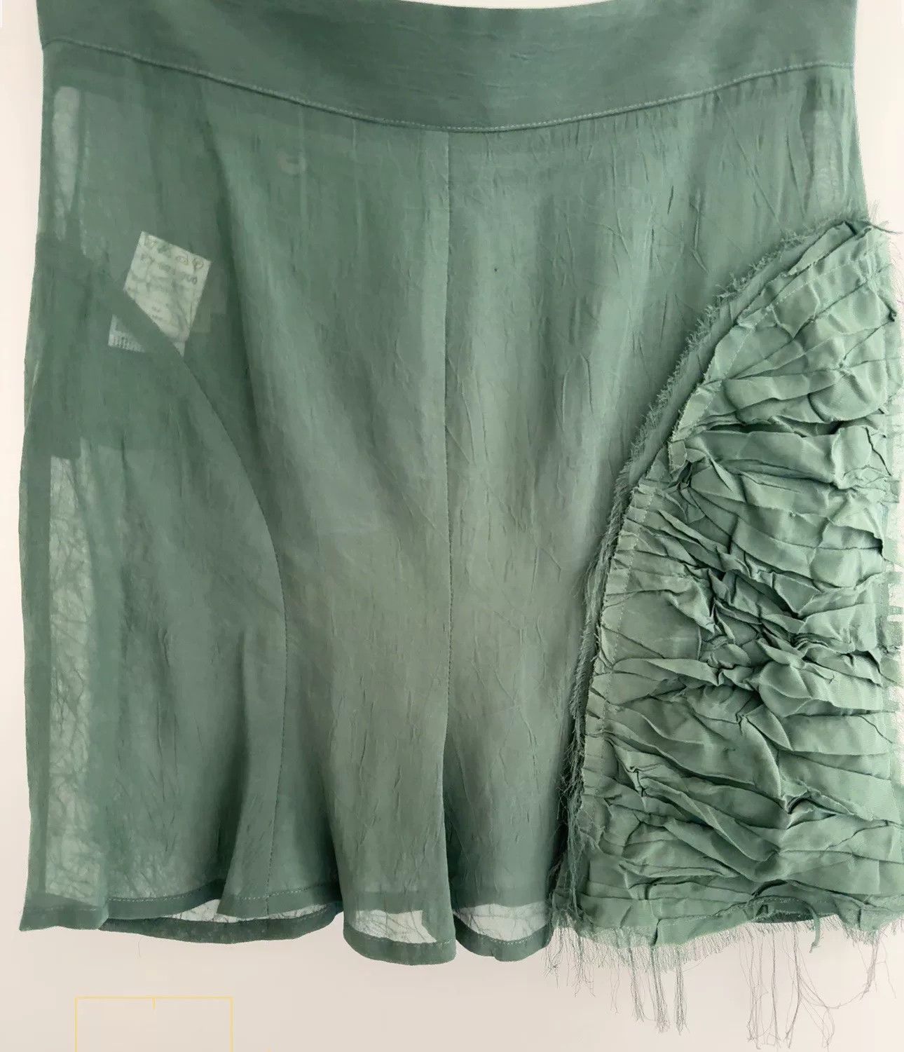 Yohji Yamamoto Yohji Yamamoto Ruffled Green Skirt Size 24" / US 00 / IT 34 - 5 Thumbnail