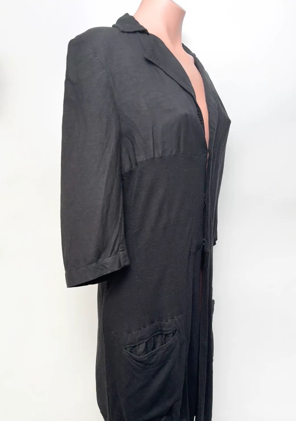 Y's Y's Mixed Material Long Cardigan Dress Size M / US 6-8 / IT 42-44 - 3 Thumbnail