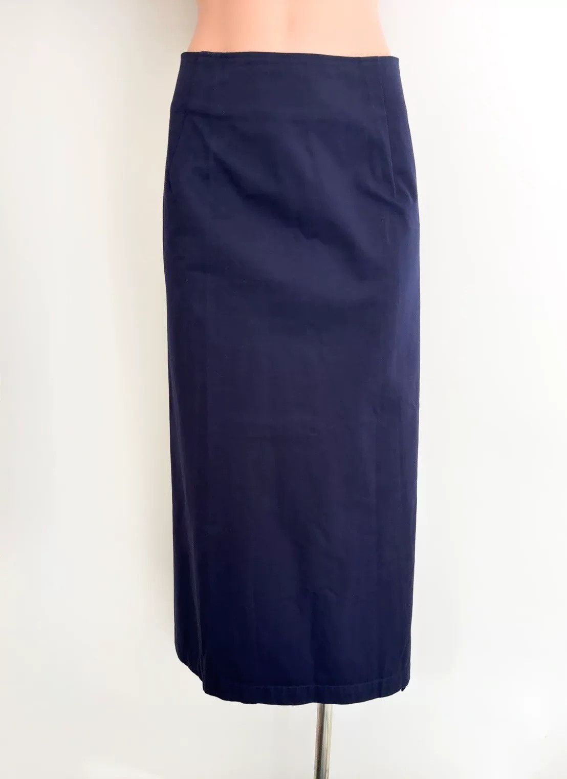 Yohji Yamamoto Deep Blue Asymmetrical Midi Skirt Size 25" / US 0 / IT 36 - 5 Thumbnail