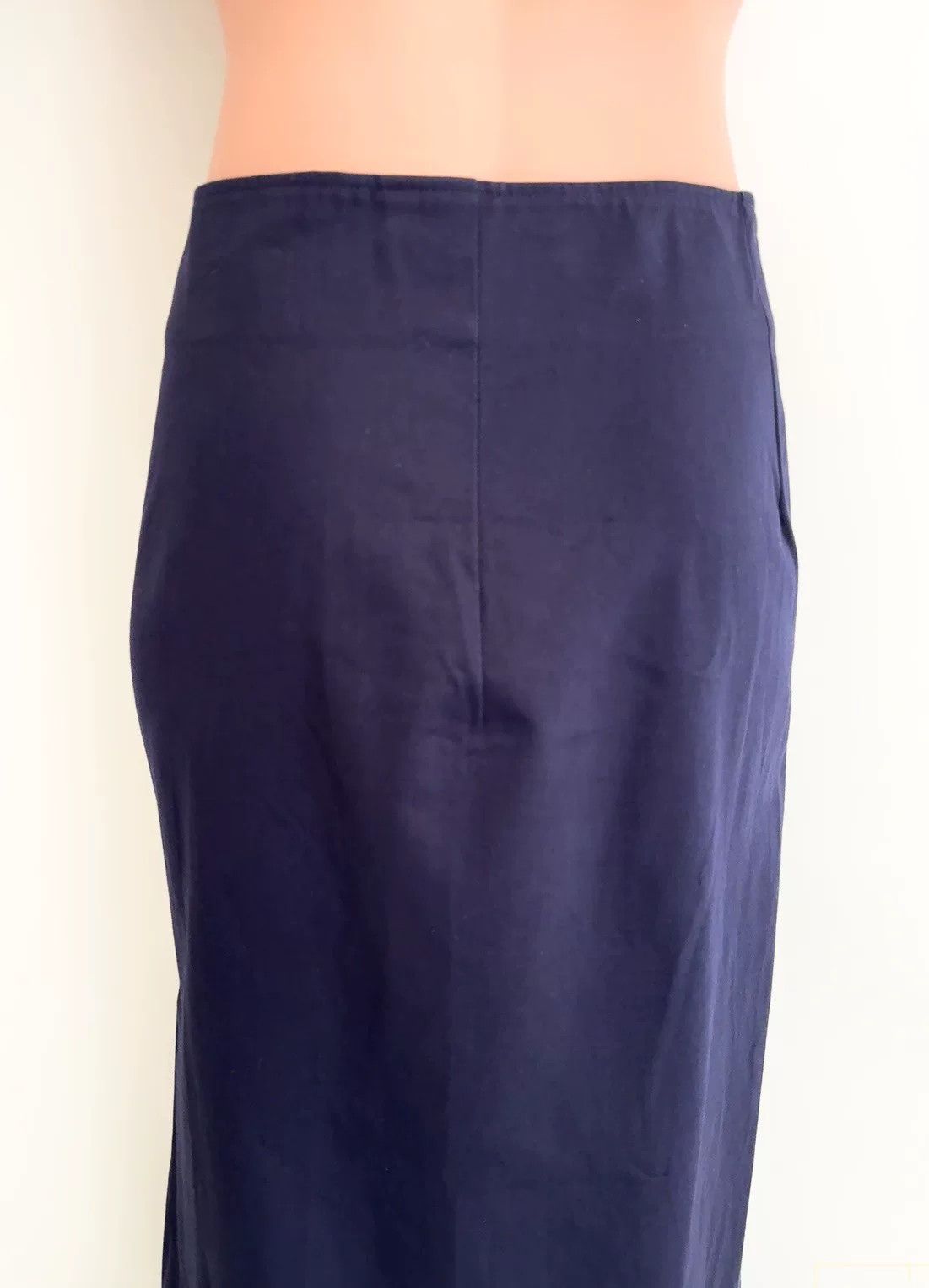 Yohji Yamamoto Deep Blue Asymmetrical Midi Skirt Size 25" / US 0 / IT 36 - 3 Thumbnail