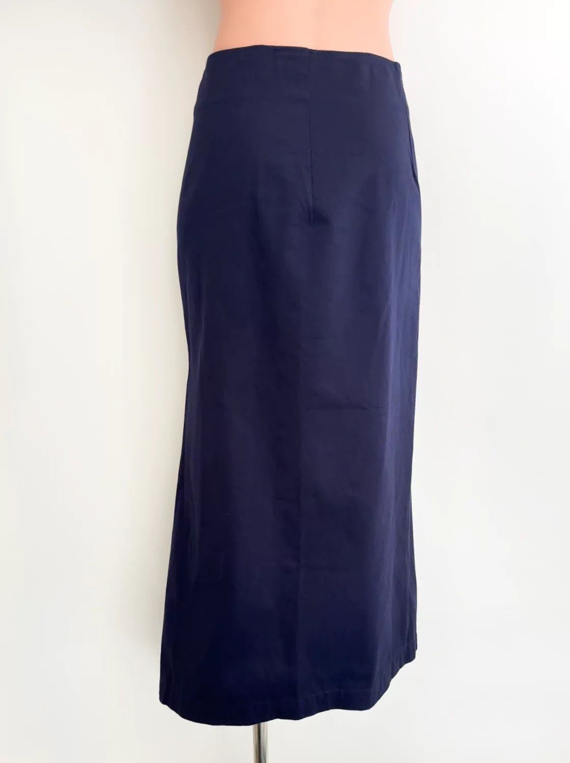 Yohji Yamamoto Deep Blue Asymmetrical Midi Skirt Size 25" / US 0 / IT 36 - 2 Thumbnail