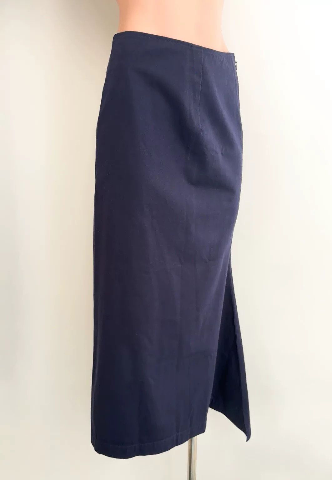 Yohji Yamamoto Deep Blue Asymmetrical Midi Skirt Size 25" / US 0 / IT 36 - 4 Thumbnail