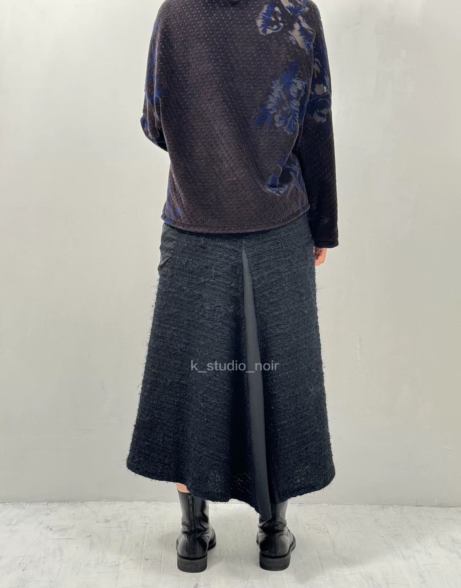 Yohji Yamamoto Yohji Yamamoto Patchwork Wool Midi Skirt Size 27" / US 4 / IT 40 - 3 Thumbnail
