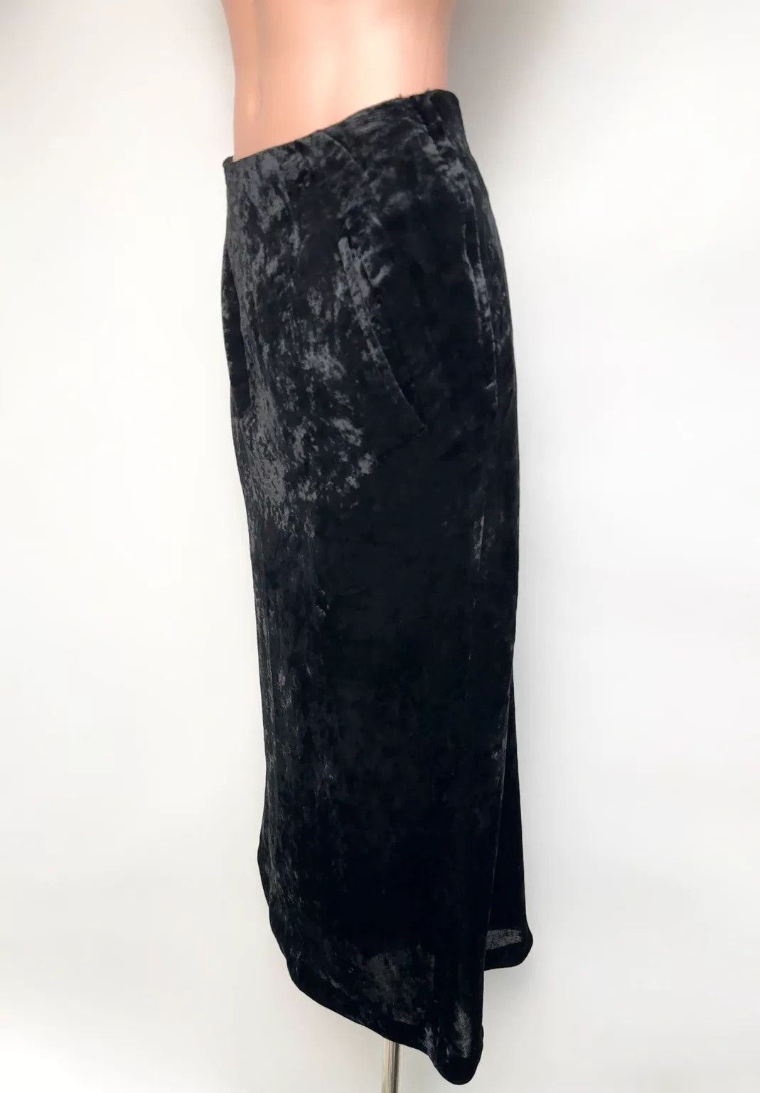 Yohji Yamamoto Yohji Yamamoto Black Velvet Midi Skirt Size 23" - 4 Thumbnail