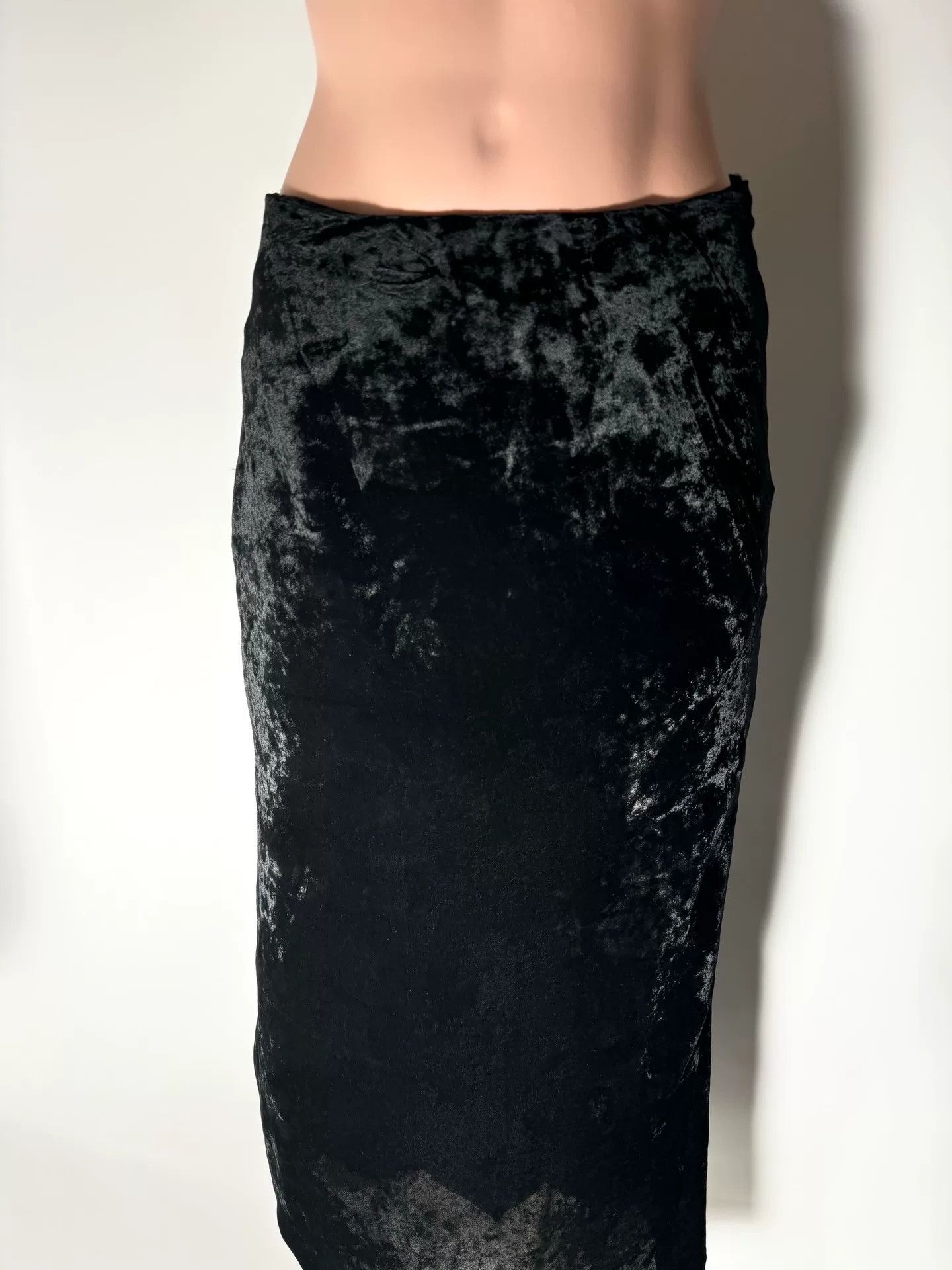Yohji Yamamoto Yohji Yamamoto Black Velvet Midi Skirt Size 23" - 2 Thumbnail