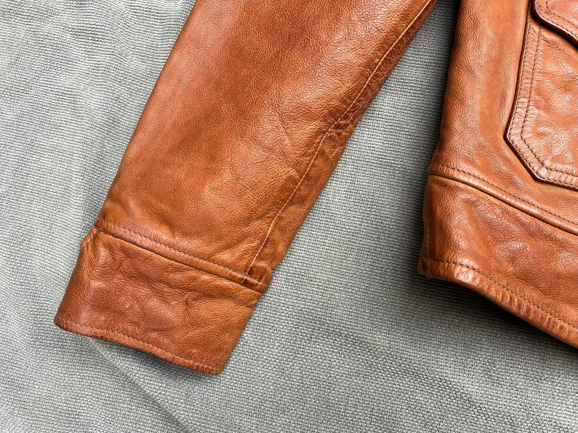 Thedi Vintage Brown Buffalo Leather Jacket Size US S / EU 44-46 / 1 - 5 Thumbnail