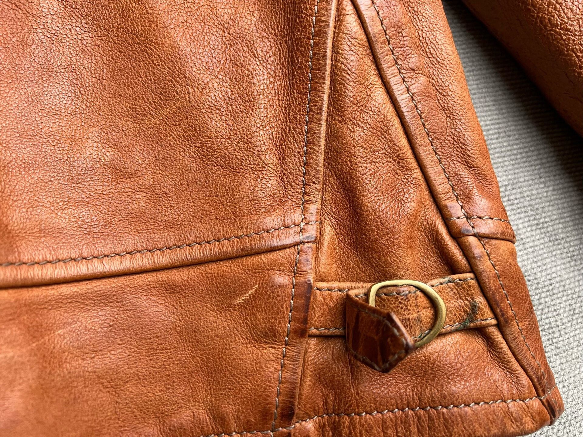 Thedi Vintage Brown Buffalo Leather Jacket Size US S / EU 44-46 / 1 - 4 Thumbnail