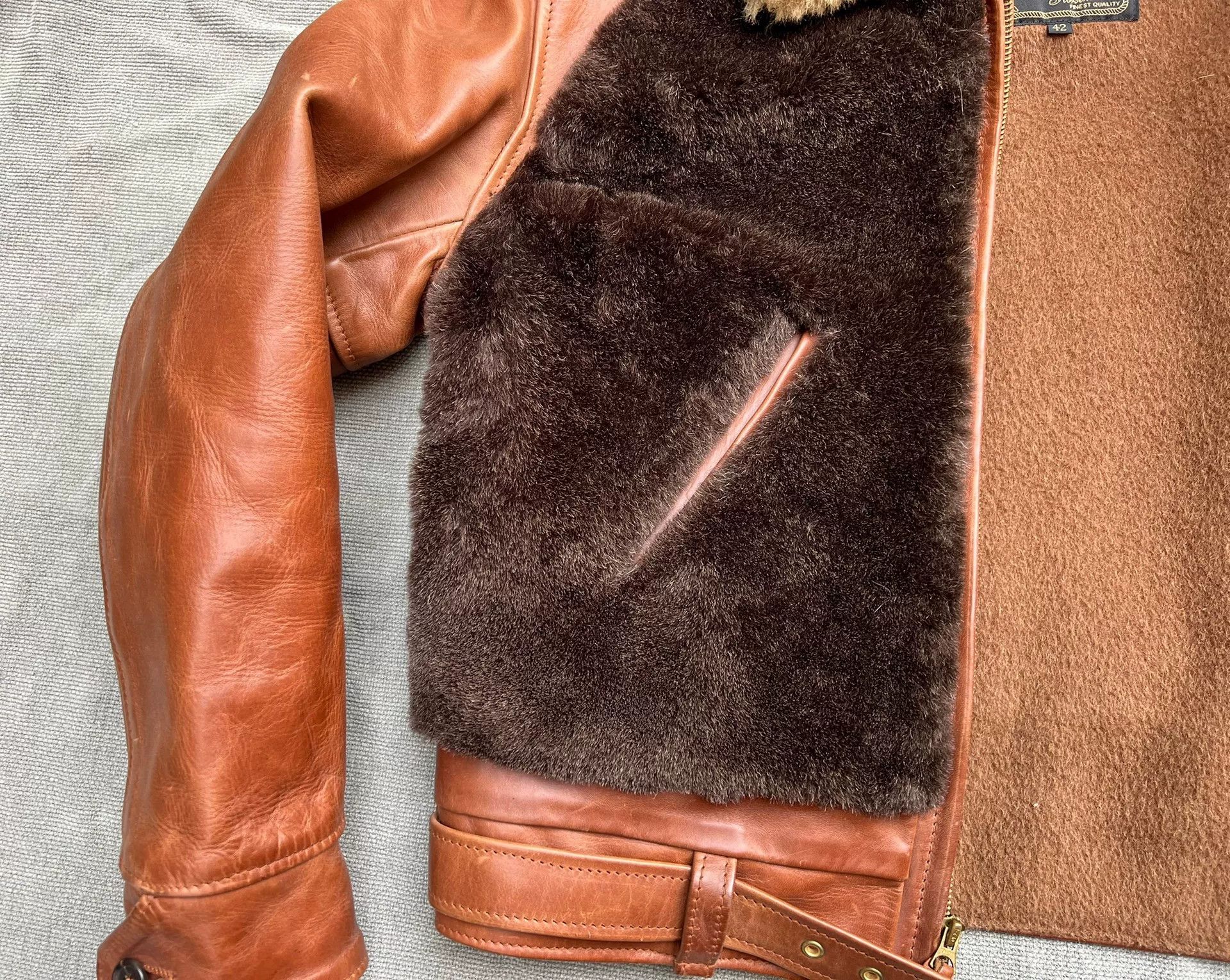 Aero Leathers Custom Brown Bear Jacket by Aero Leather Size US XS / EU 42 / 0 - 3 Thumbnail