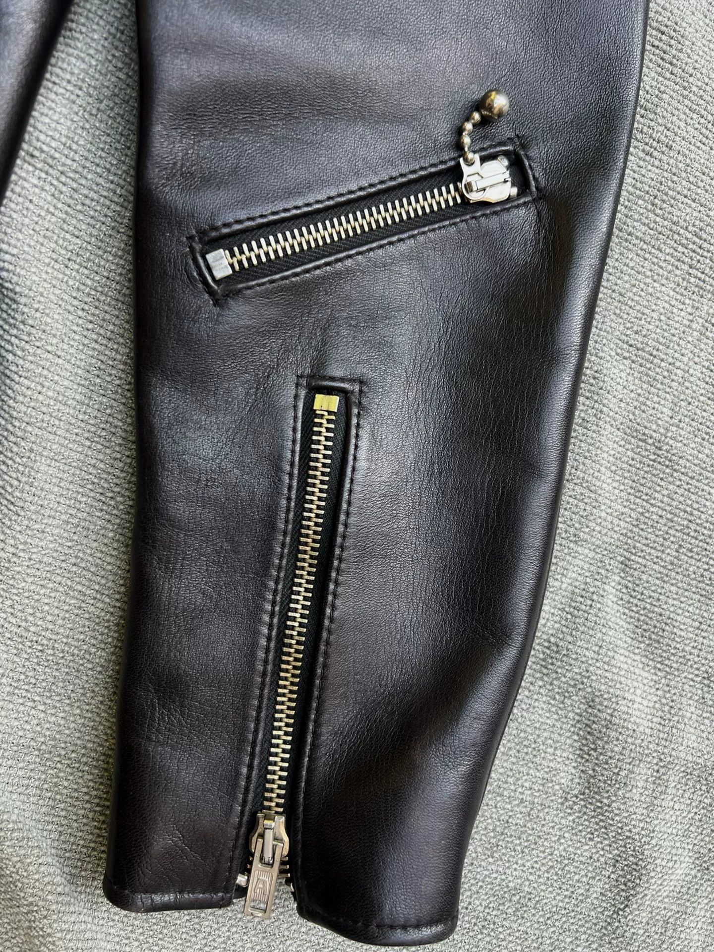 Fine Creek Fine Creek Leather Black Motorcycle Jacket Size US M / EU 48-50 / 2 - 5 Thumbnail