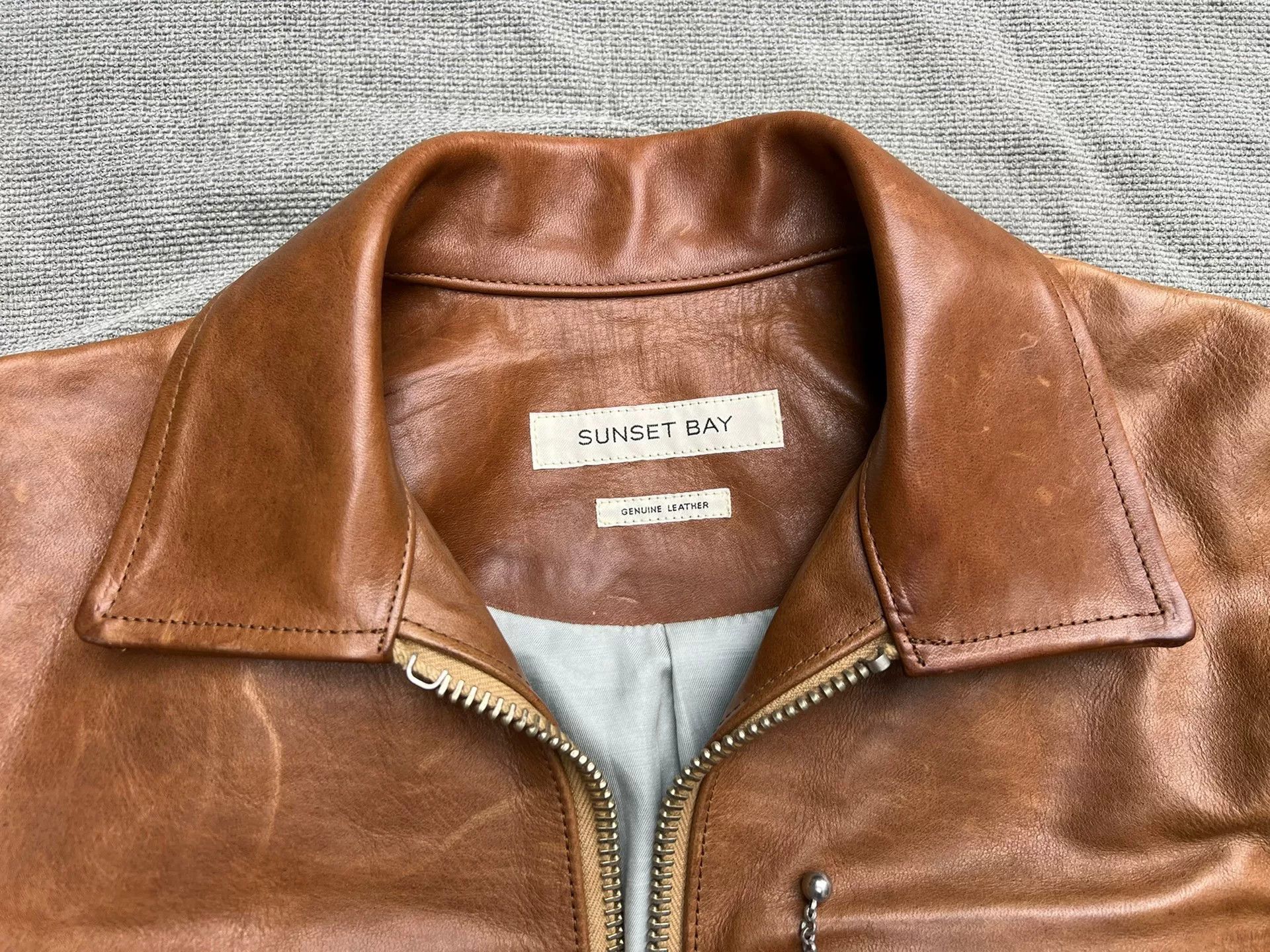 SUNSEA Sunset Bay Honey Leather Pocket Jacket Size US M / EU 48-50 / 2 - 2 Thumbnail