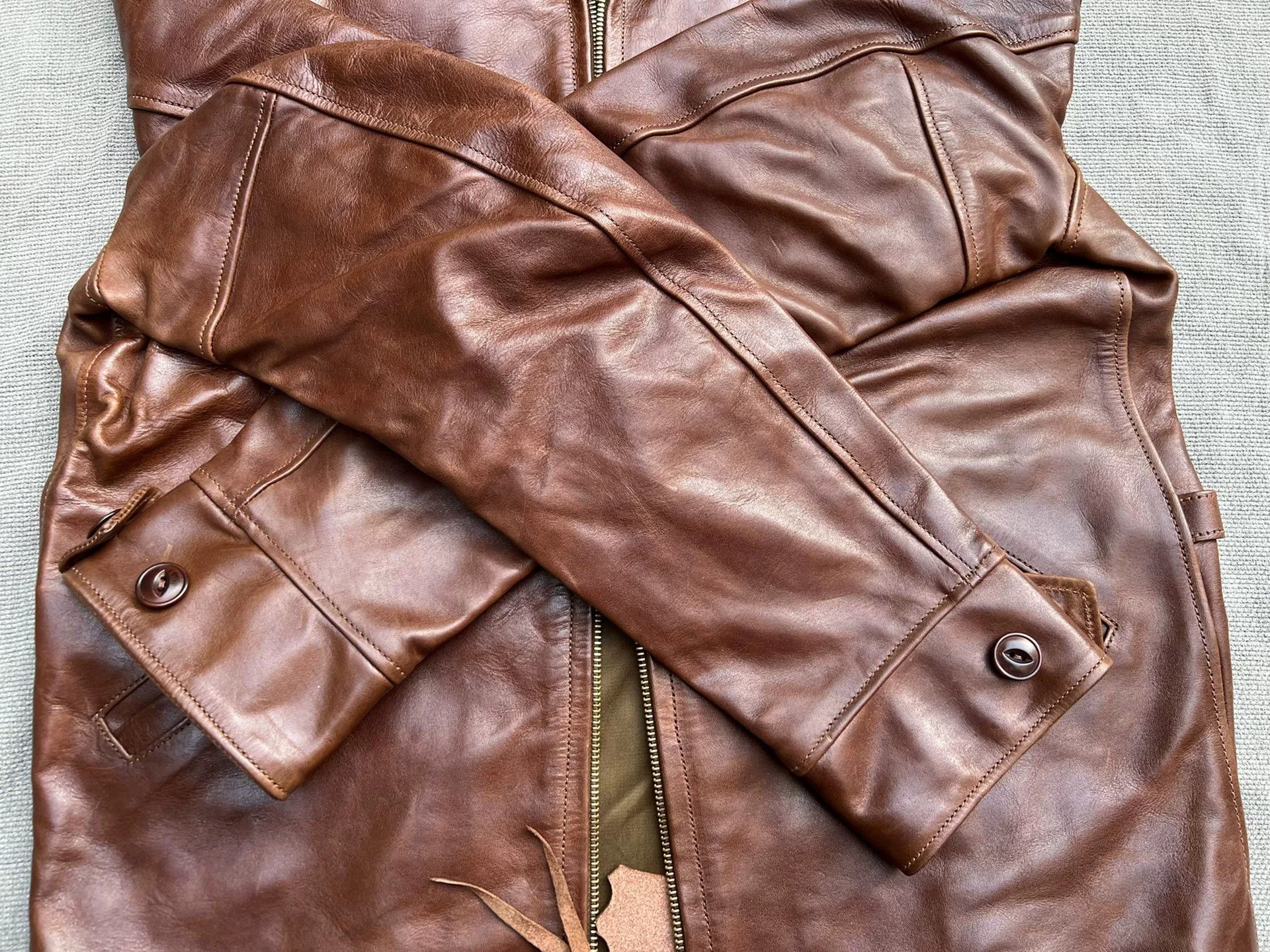 Eastman Leather Clothing Eastman Leather Horsehide Brown Jacket Size US XXS / EU 40 - 3 Thumbnail