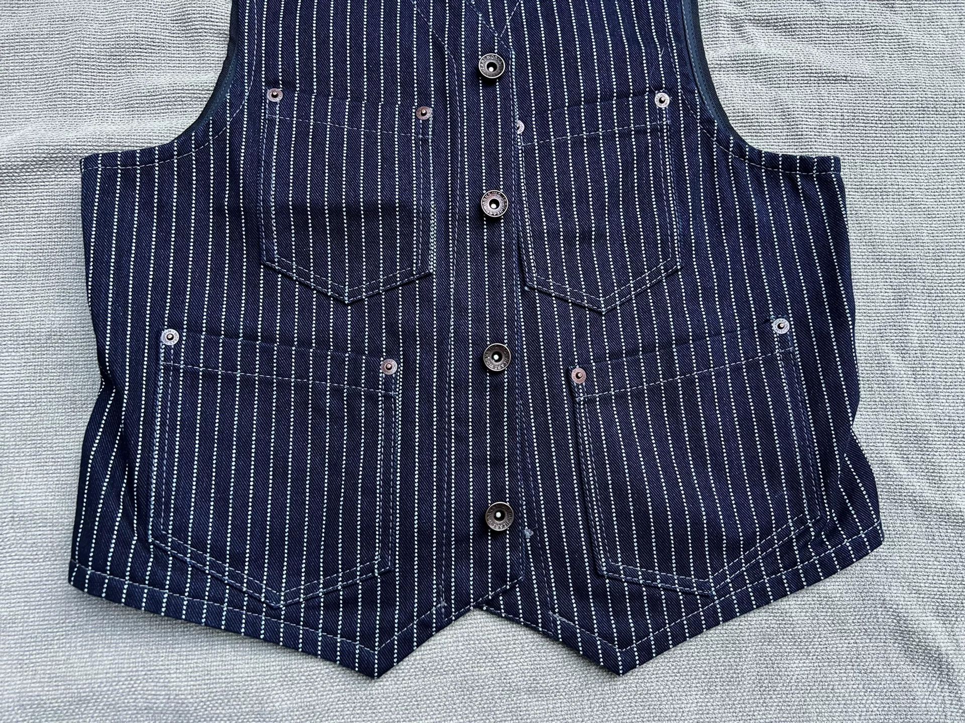 Iron Heart Iron Heart Blue Wabash Striped Vest Size US S / EU 44-46 / 1 - 3 Thumbnail