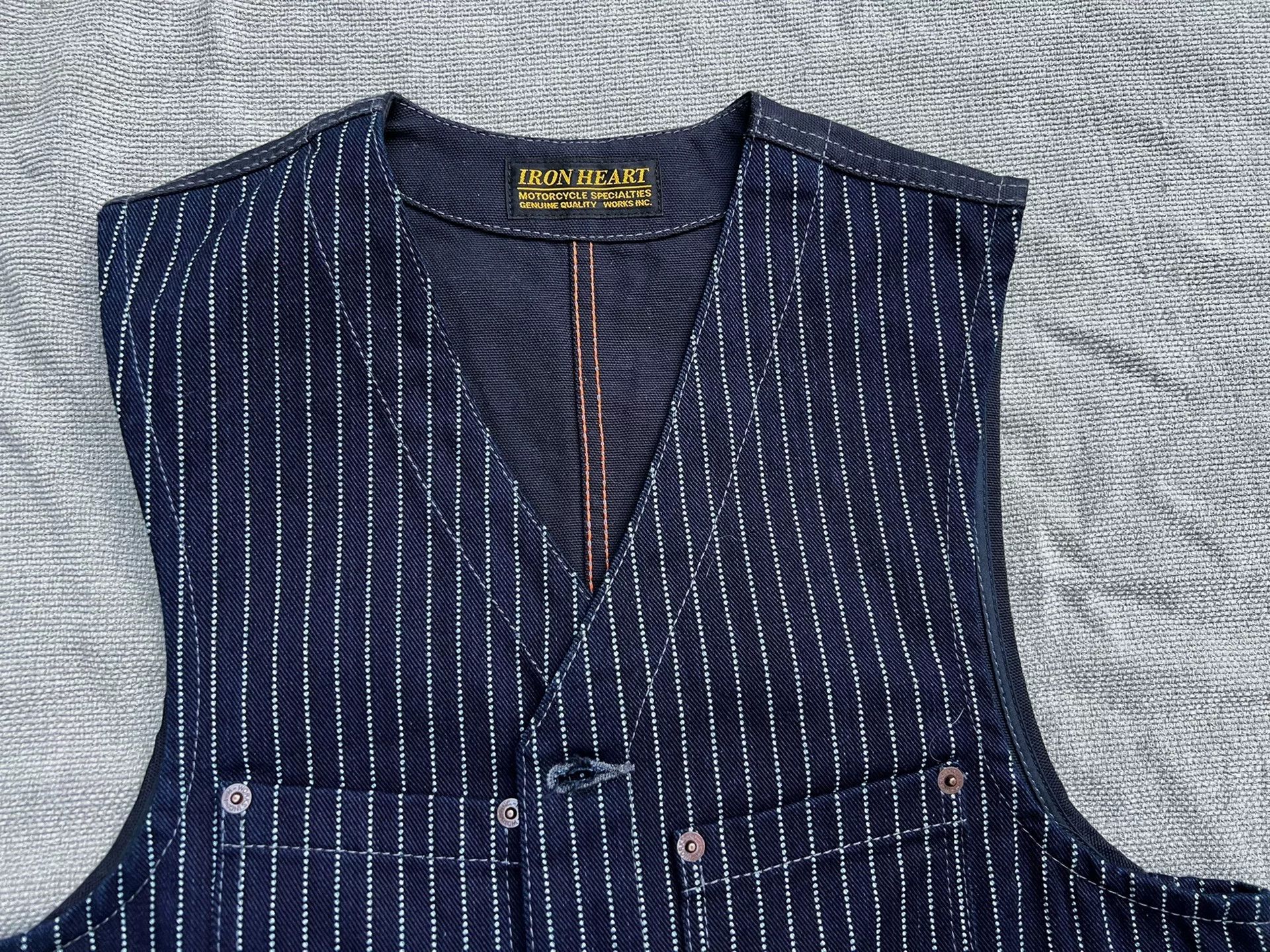 Iron Heart Iron Heart Blue Wabash Striped Vest Size US S / EU 44-46 / 1 - 2 Thumbnail