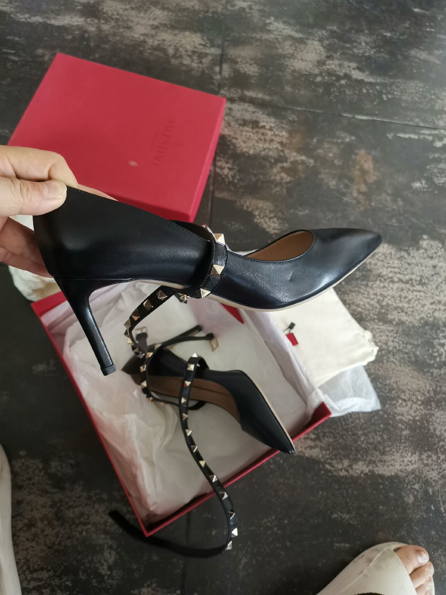 Valentino Valentino Black Stiletto Heels with Studs Size US 6 / IT 36 - 4 Thumbnail