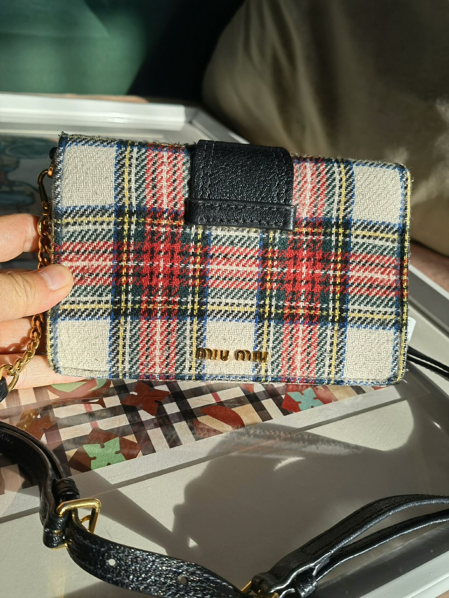 Miu Miu Miu Miu Plaid Crystal Shoulder Bag Size ONE SIZE - 9 Thumbnail