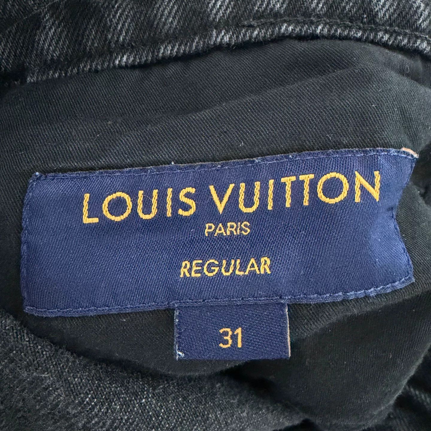 LVXWA lv black denim straight pants with logo Size US 31 - 6 Thumbnail