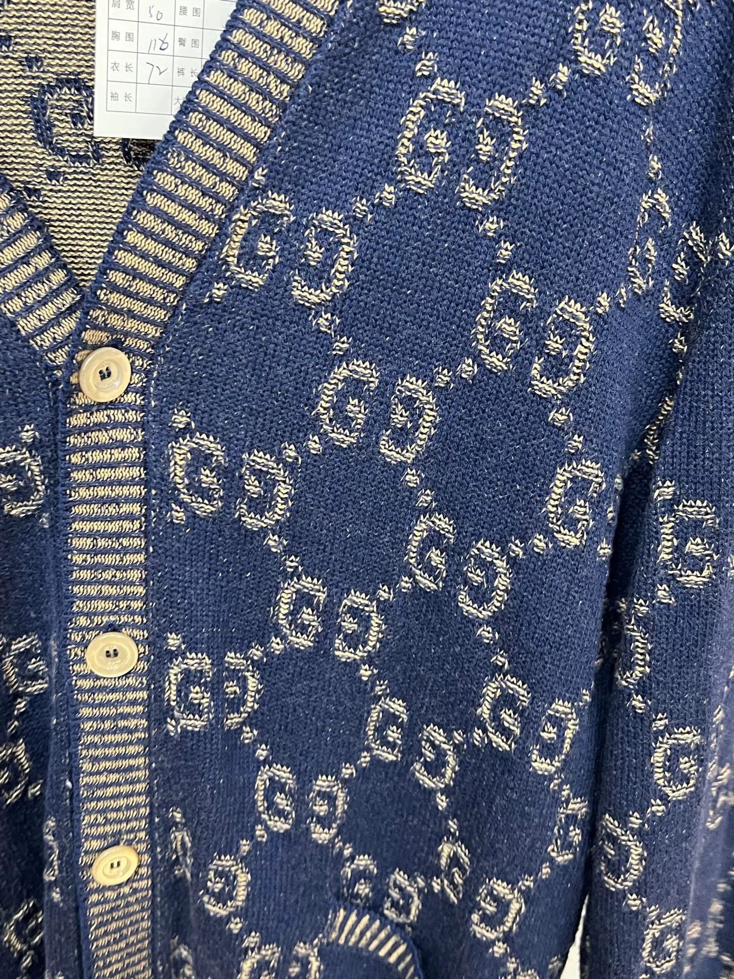 Gucci gucci full print cardigan in navy blue Size S / US 4 / IT 40 - 3 Thumbnail