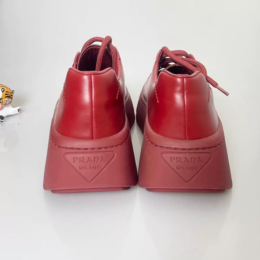 Prada prada red chunky sole derby shoes Size US 8.5 / EU 41-42 - 3 Thumbnail