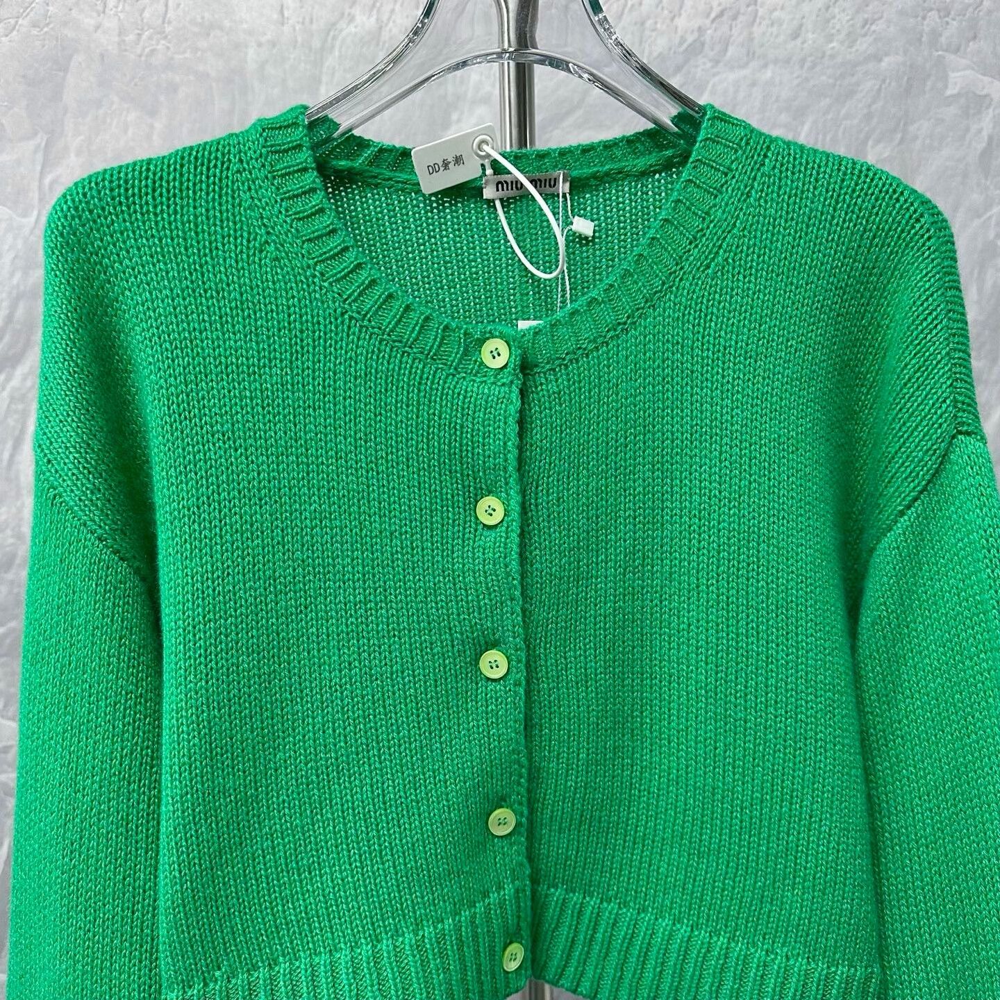 Miu Miu miumiu green wool knit cardigan Size S / US 4 / IT 40 - 2 Thumbnail