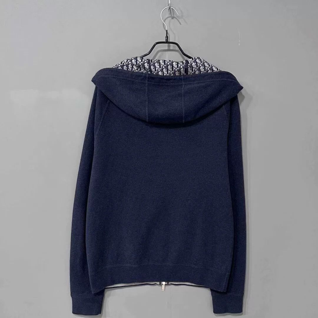 Dior dark blue Dior zip-up hooded sweatshirt Size US L / EU 52-54 / 3 - 3 Thumbnail