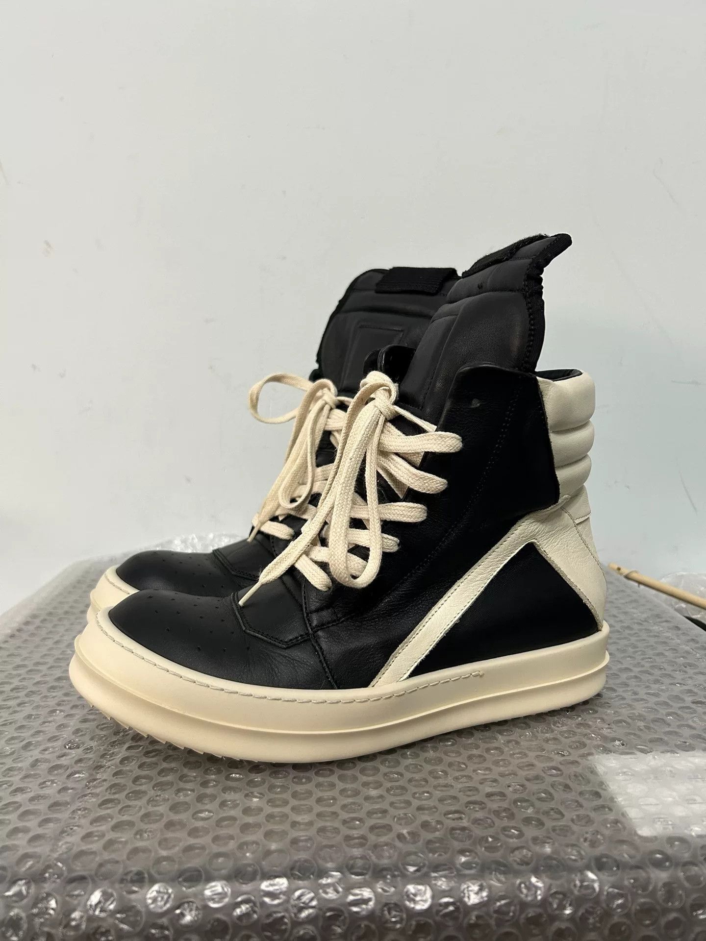 Rick Owens Rick Owens Leather High Top Sneakers Size US 6.5 / EU 39-40 - 3 Thumbnail