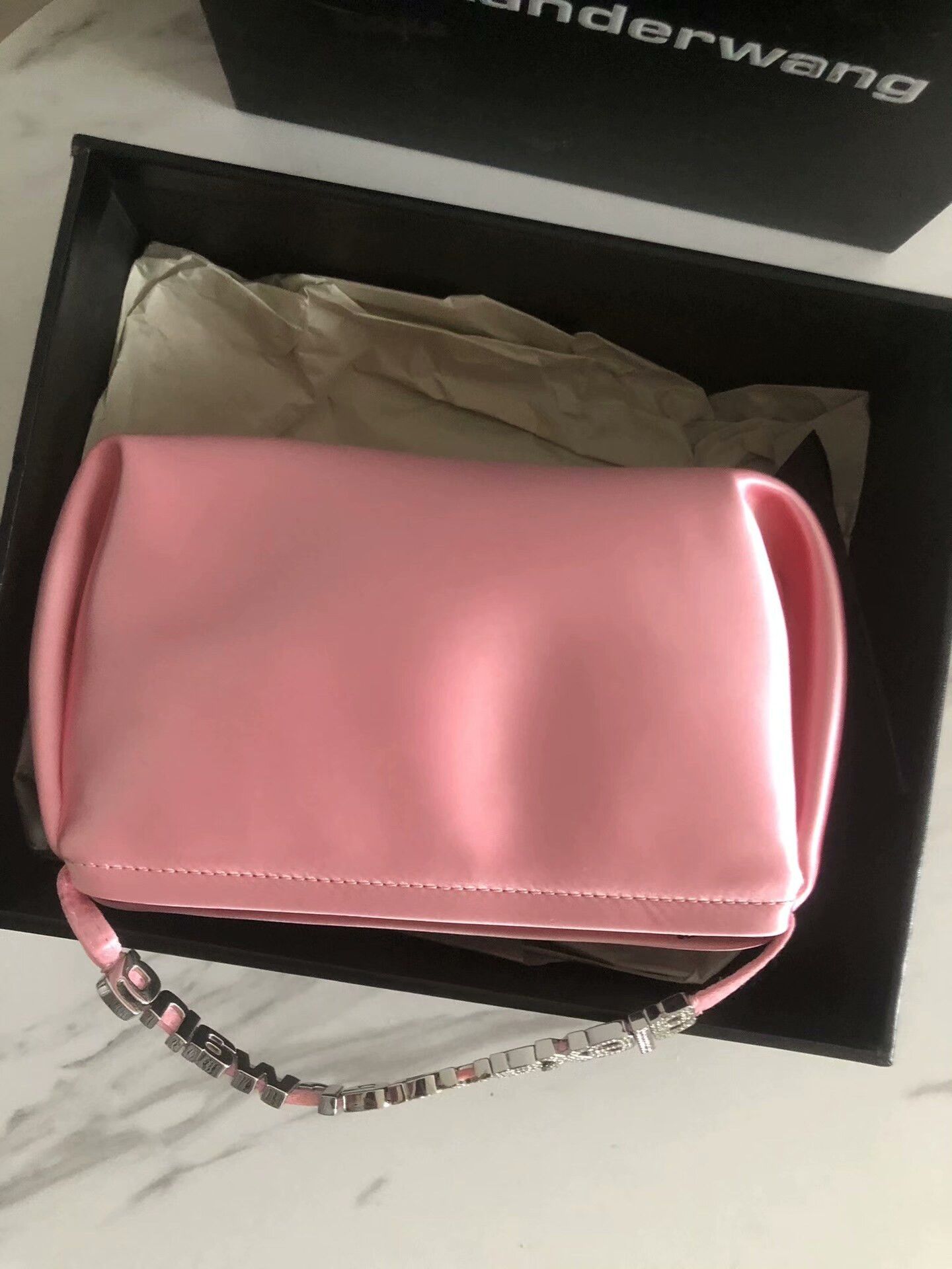Alexander Wang Alexander Wang Pink Satin Rhinestone Bag Size ONE SIZE - 4 Thumbnail