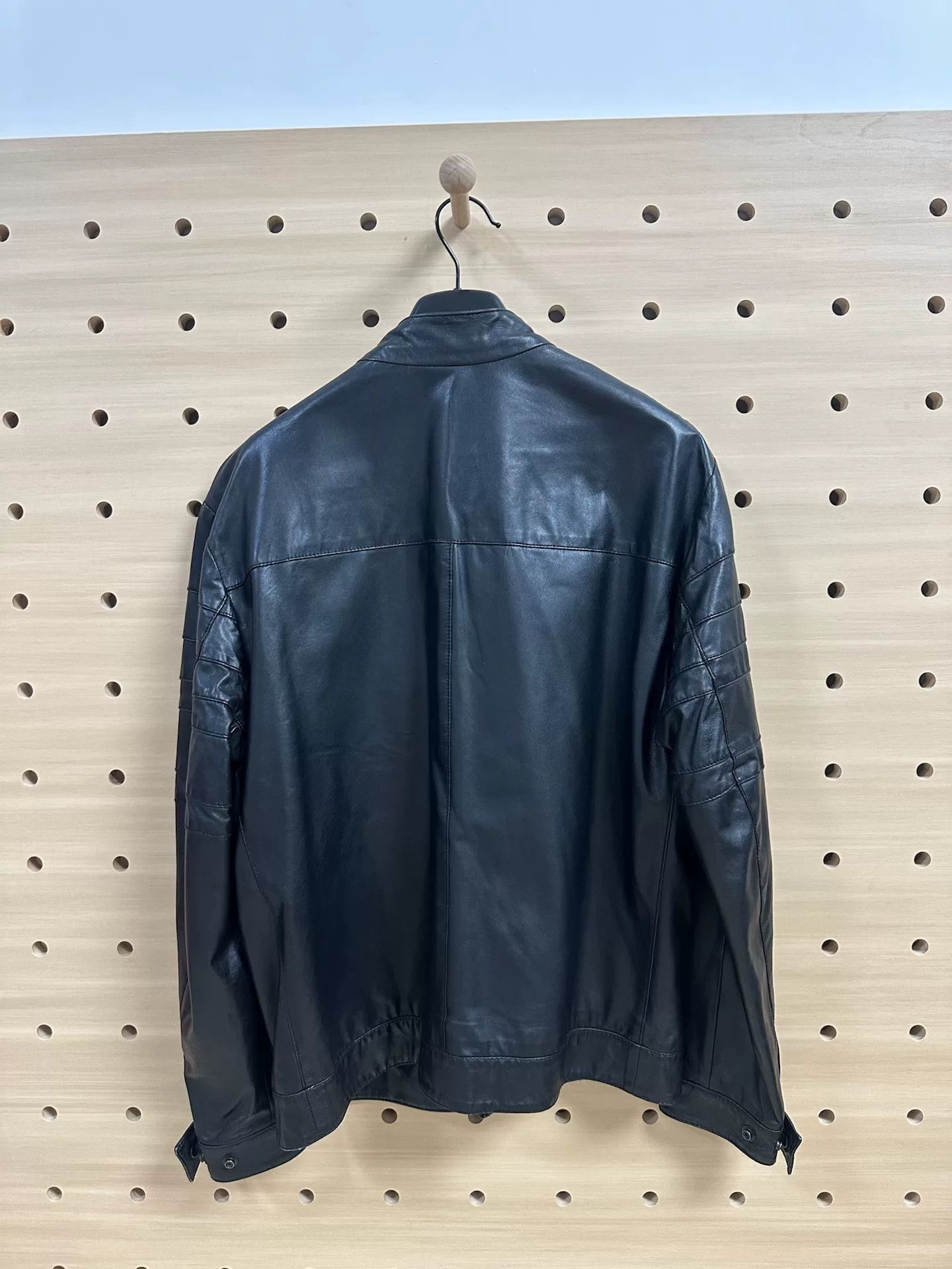 Trussardi Trussardi Black Leather Jacket for Men Size US M / EU 48-50 / 2 - 2 Thumbnail