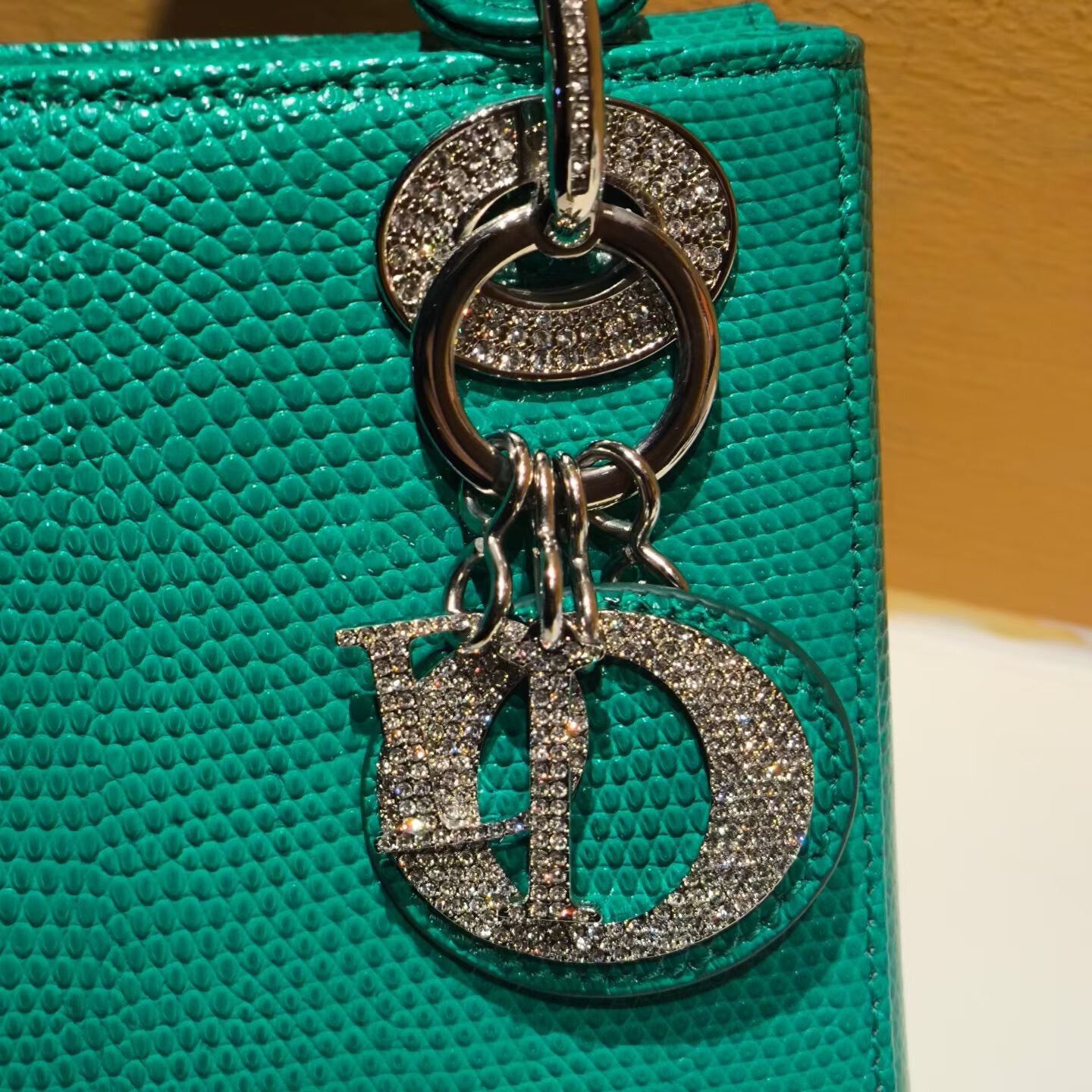Dior Dior Lady Dior Green Lizard Handbag Size ONE SIZE - 2 Thumbnail