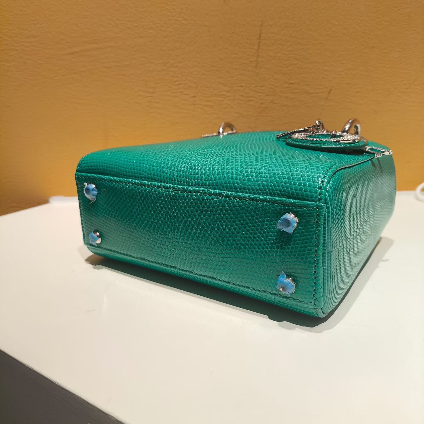 Dior Dior Lady Dior Green Lizard Handbag Size ONE SIZE - 6 Thumbnail