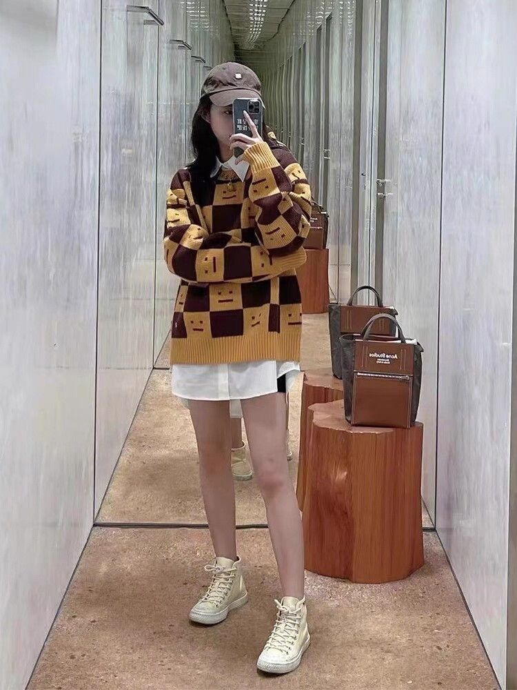 Acne Studios Acne Studios Checkered Knit Sweater Size XS / US 0-2 / IT 36-38 - 2 Thumbnail