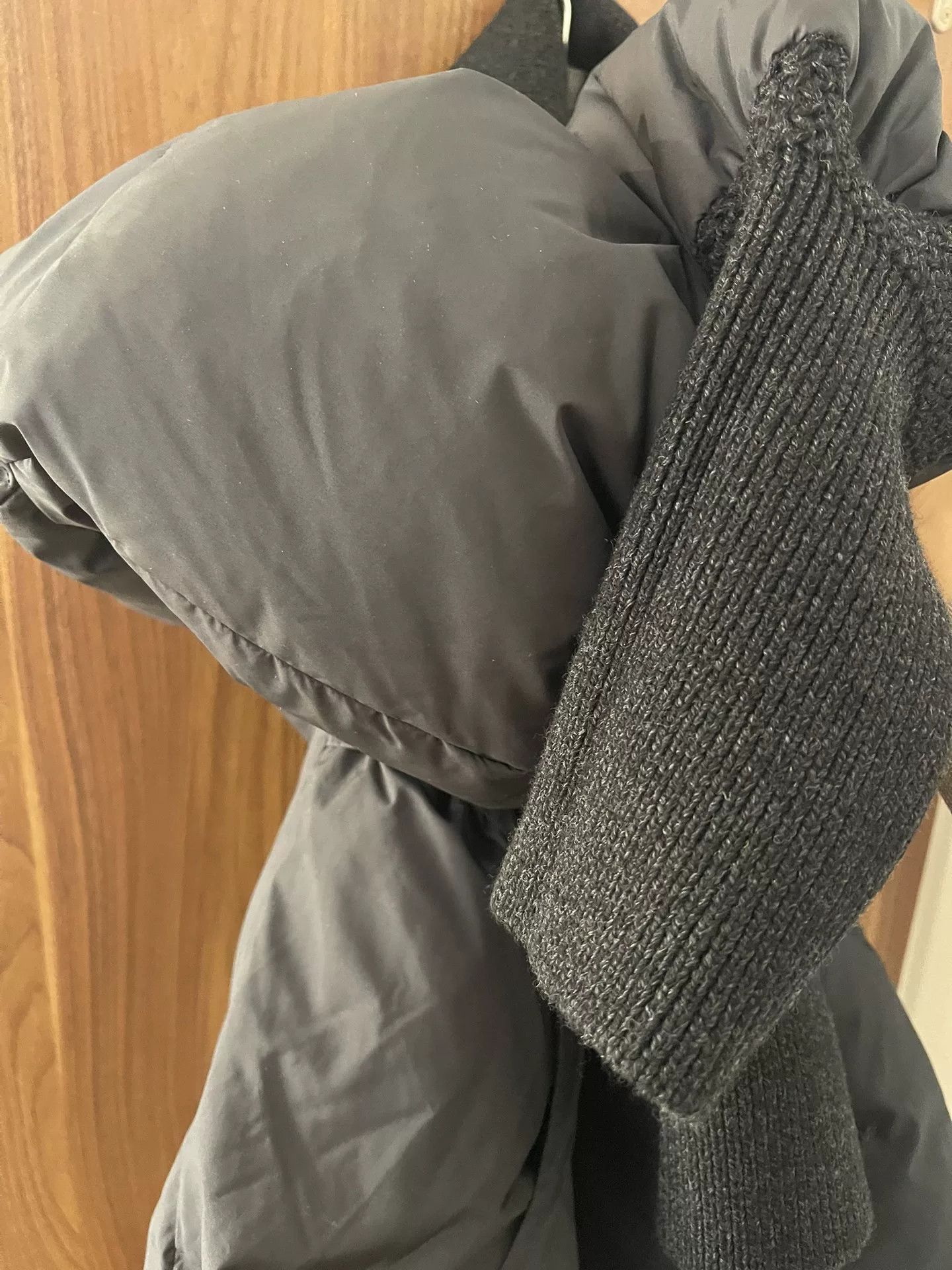KEAGAN HOFFMAN Black Down Jacket with Knit Collar Size XS / US 0-2 / IT 36-38 - 8 Thumbnail