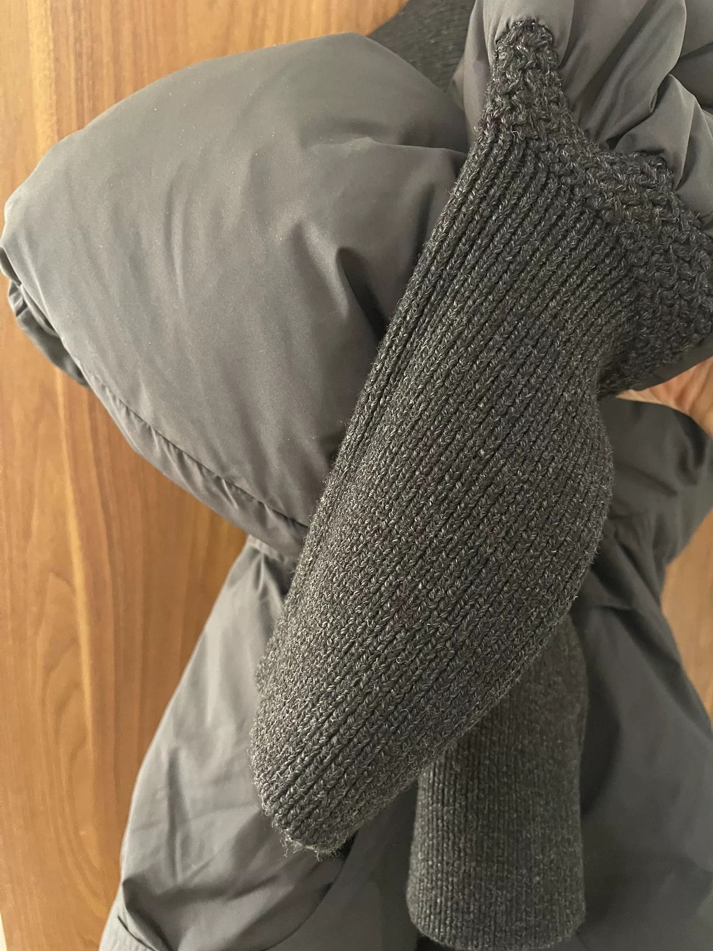 KEAGAN HOFFMAN Black Down Jacket with Knit Collar Size XS / US 0-2 / IT 36-38 - 7 Thumbnail