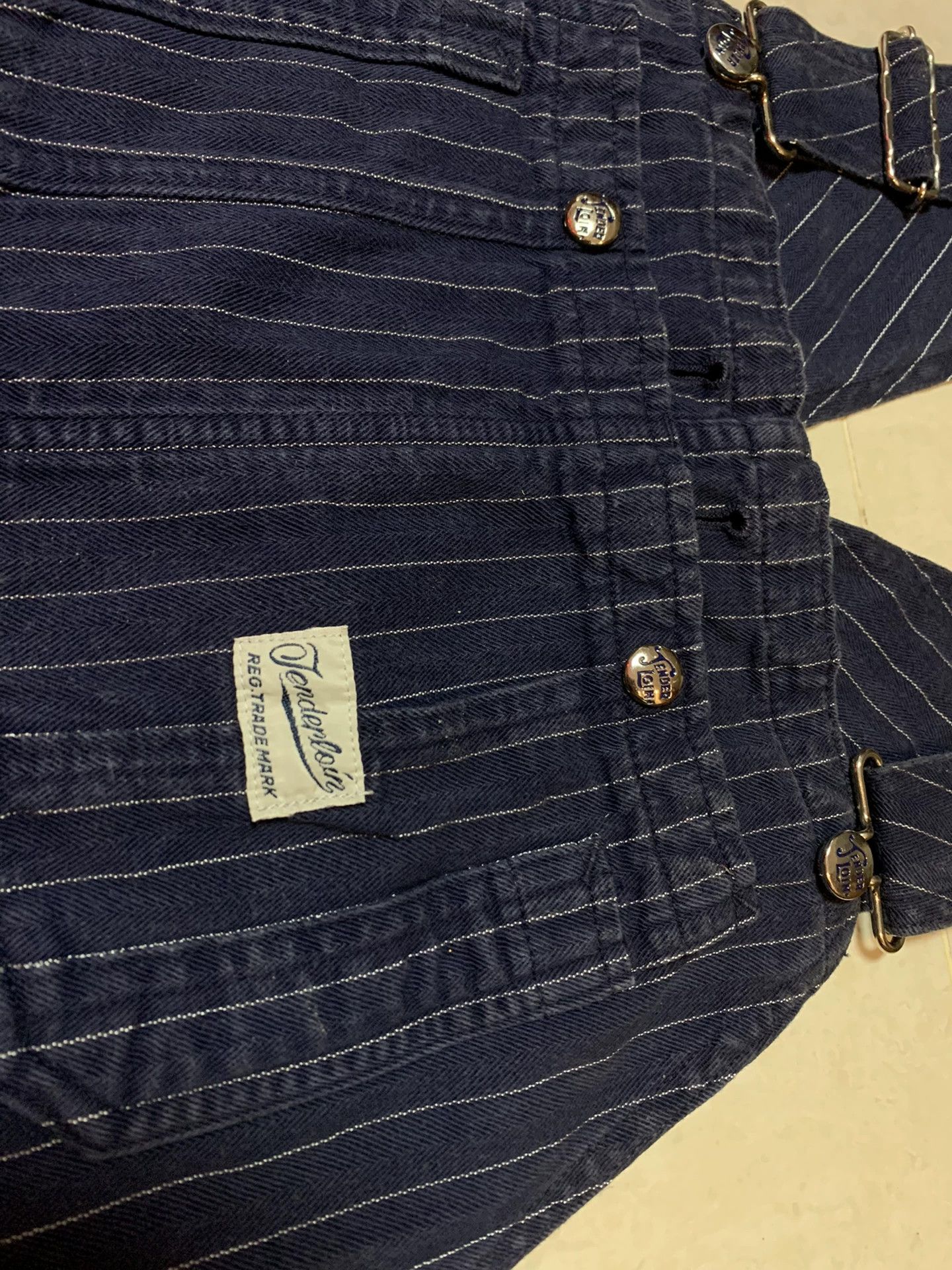 Tenderloin TENDERLOIN Striped Overalls with Herringbone Fabric Size US 30 / EU 46 - 3 Thumbnail