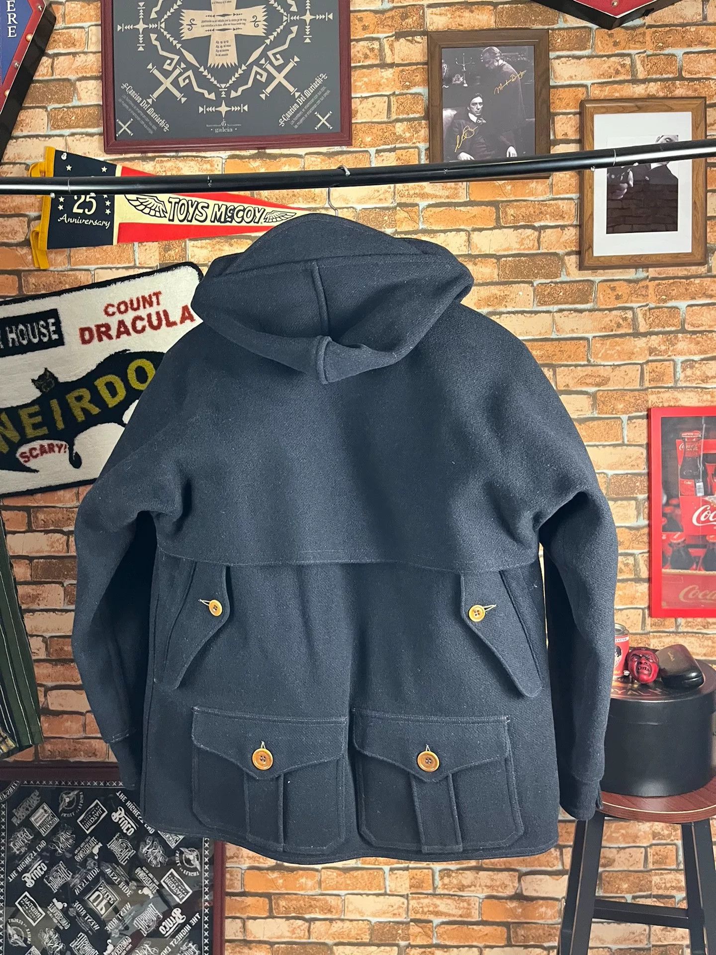 Freewheelers Freewheelers Wool Hunting Coat Black Size US XXS / EU 40 - 2 Thumbnail