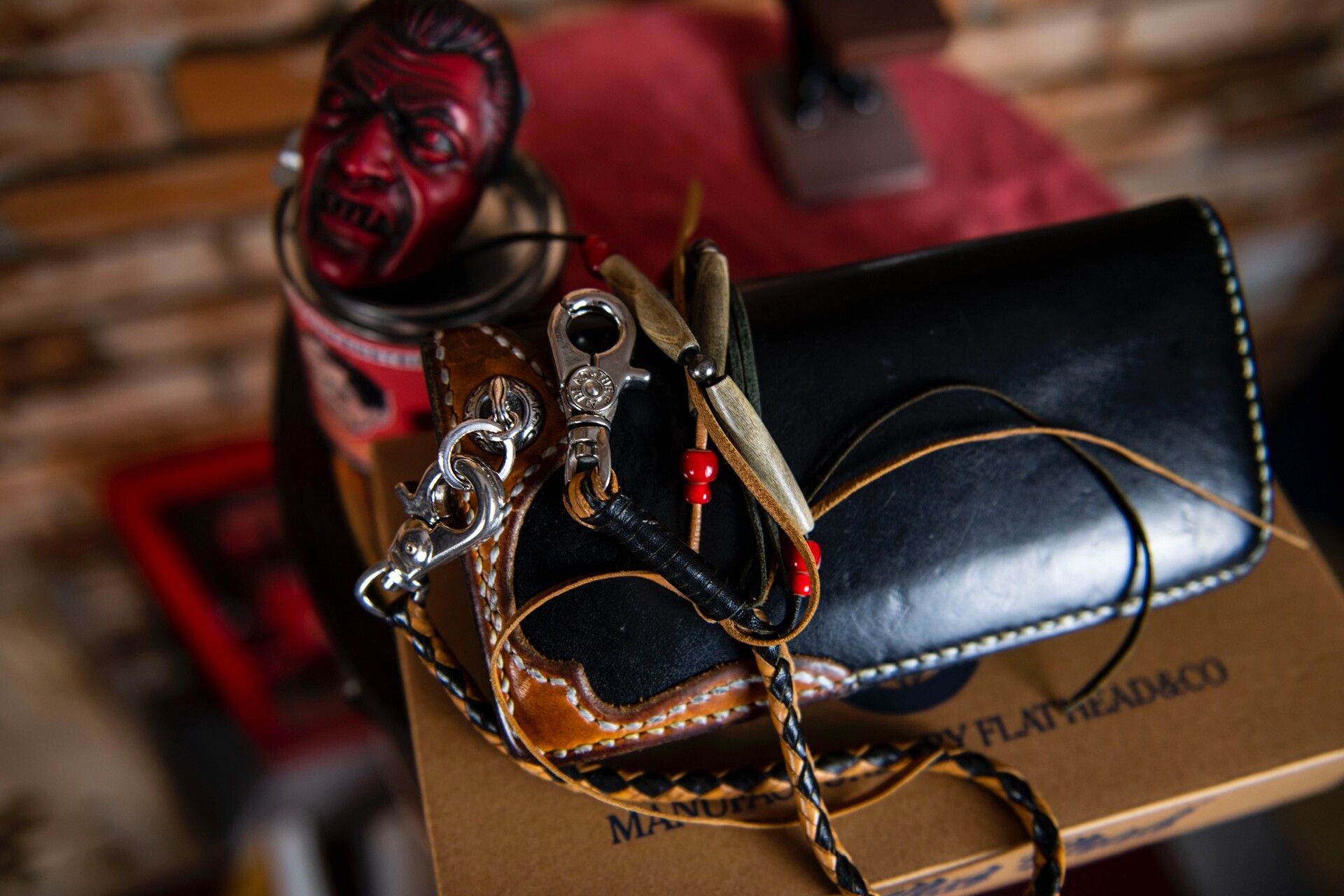 The Flat Head The Flat Head Leather Wallet and Chain Size ONE SIZE - 3 Thumbnail