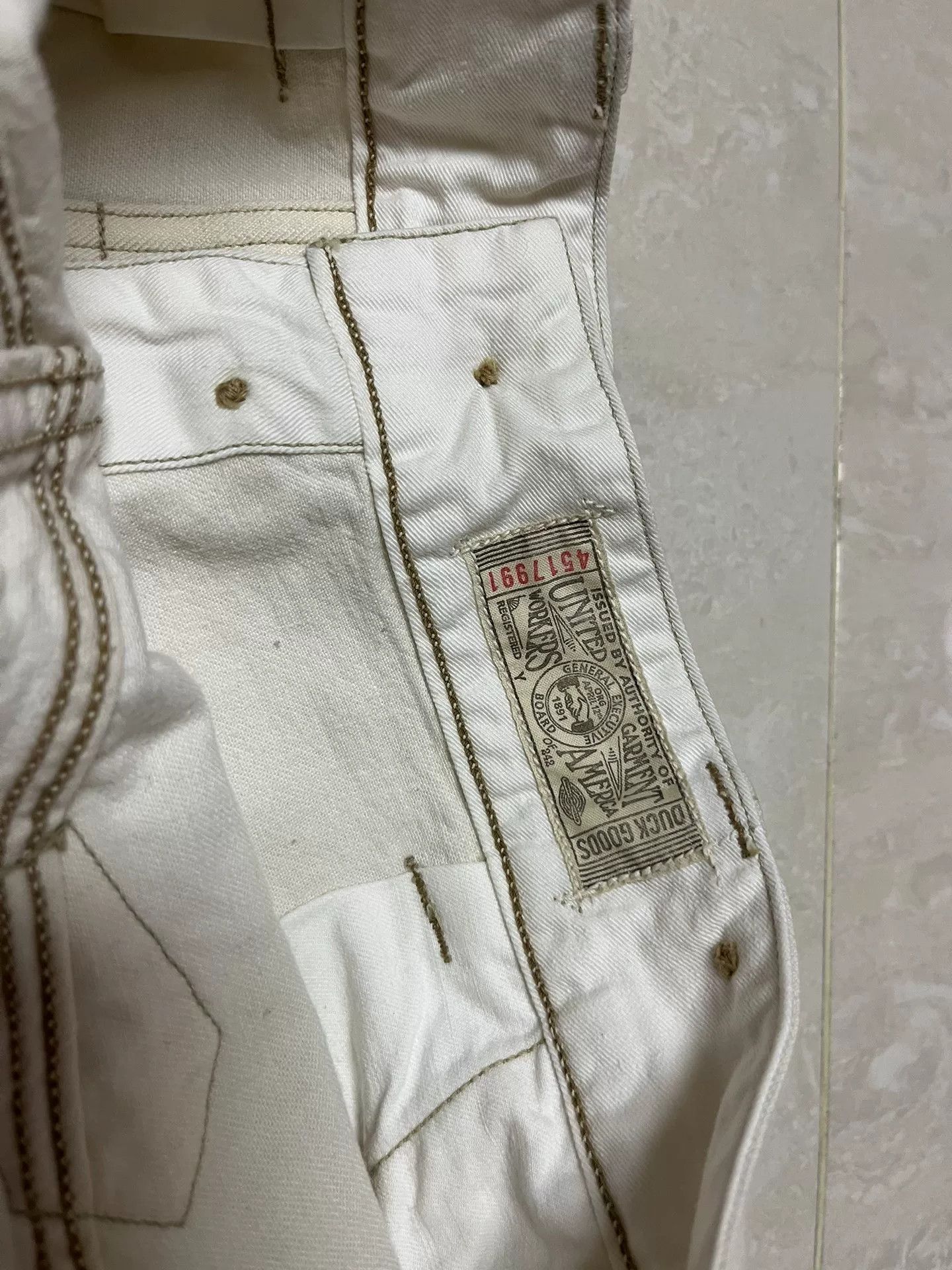 Freewheelers Freewheelers White Mid-rise Straight Leg Pants Size US 30 / EU 46 - 6 Thumbnail