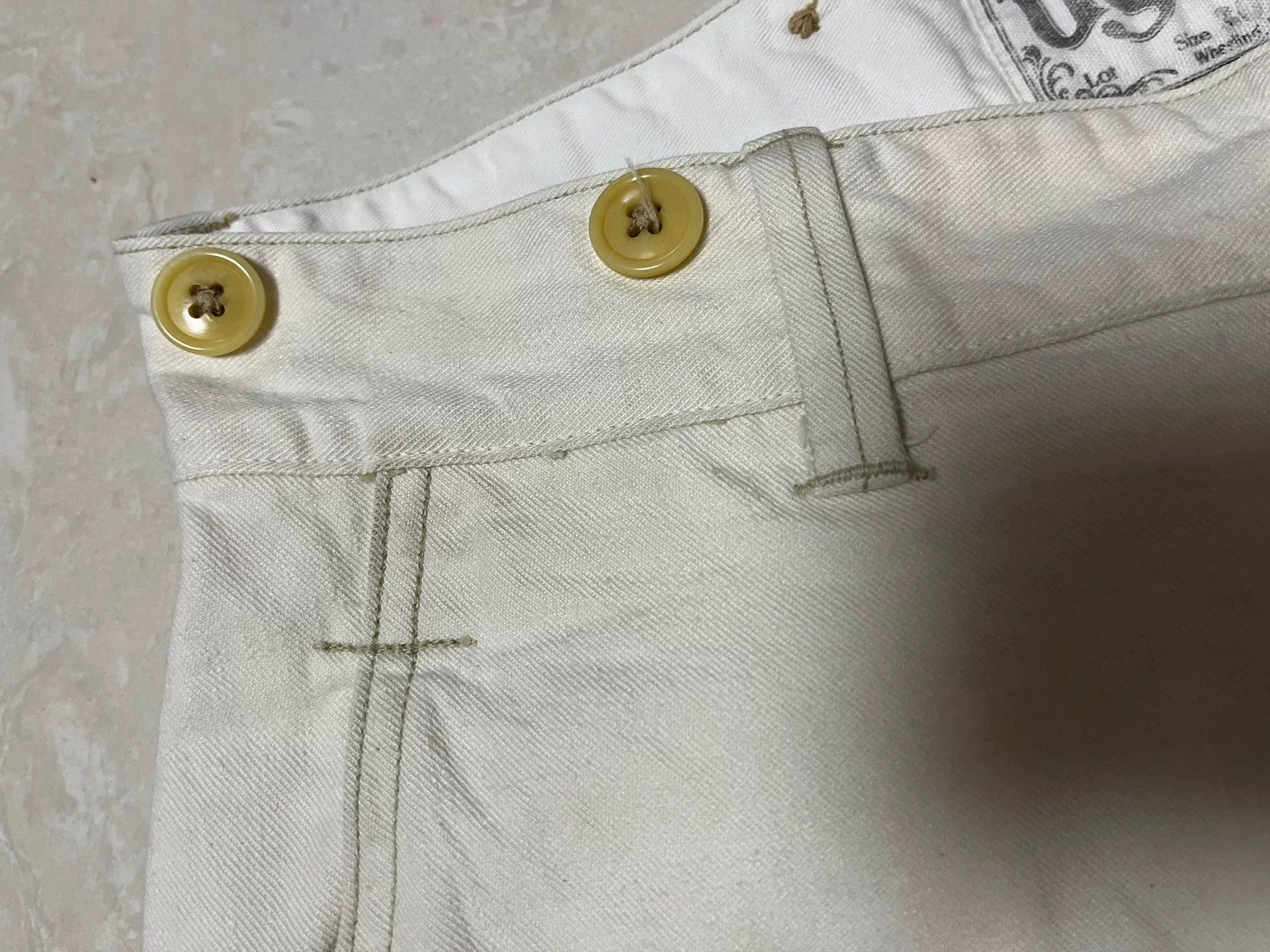 Freewheelers Freewheelers White Mid-rise Straight Leg Pants Size US 30 / EU 46 - 3 Thumbnail