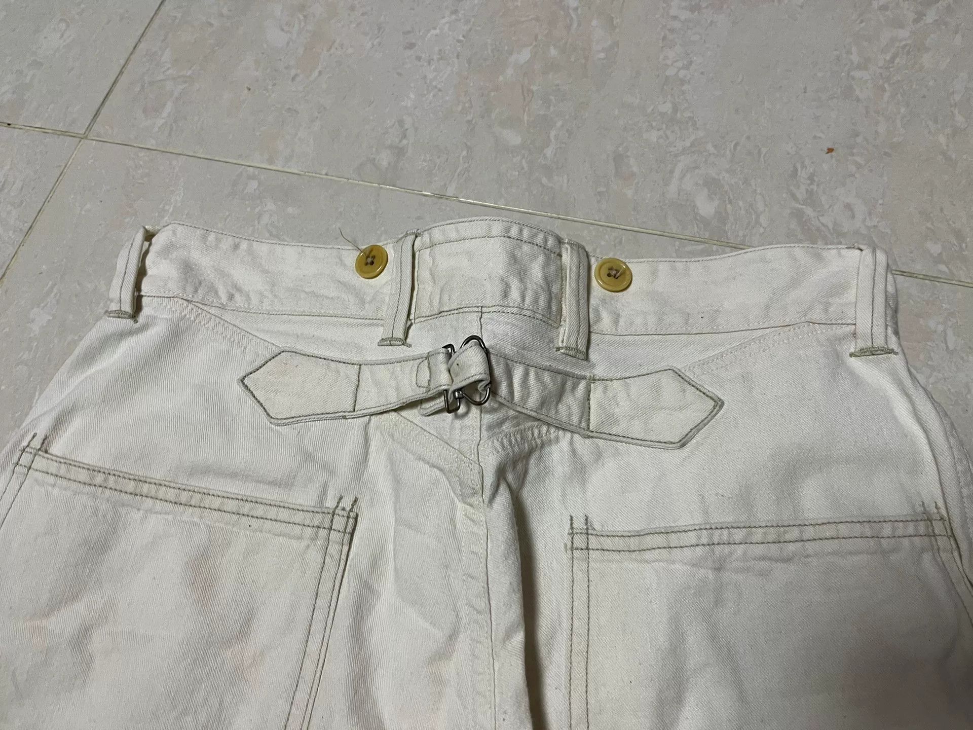 Freewheelers Freewheelers White Mid-rise Straight Leg Pants Size US 30 / EU 46 - 5 Thumbnail