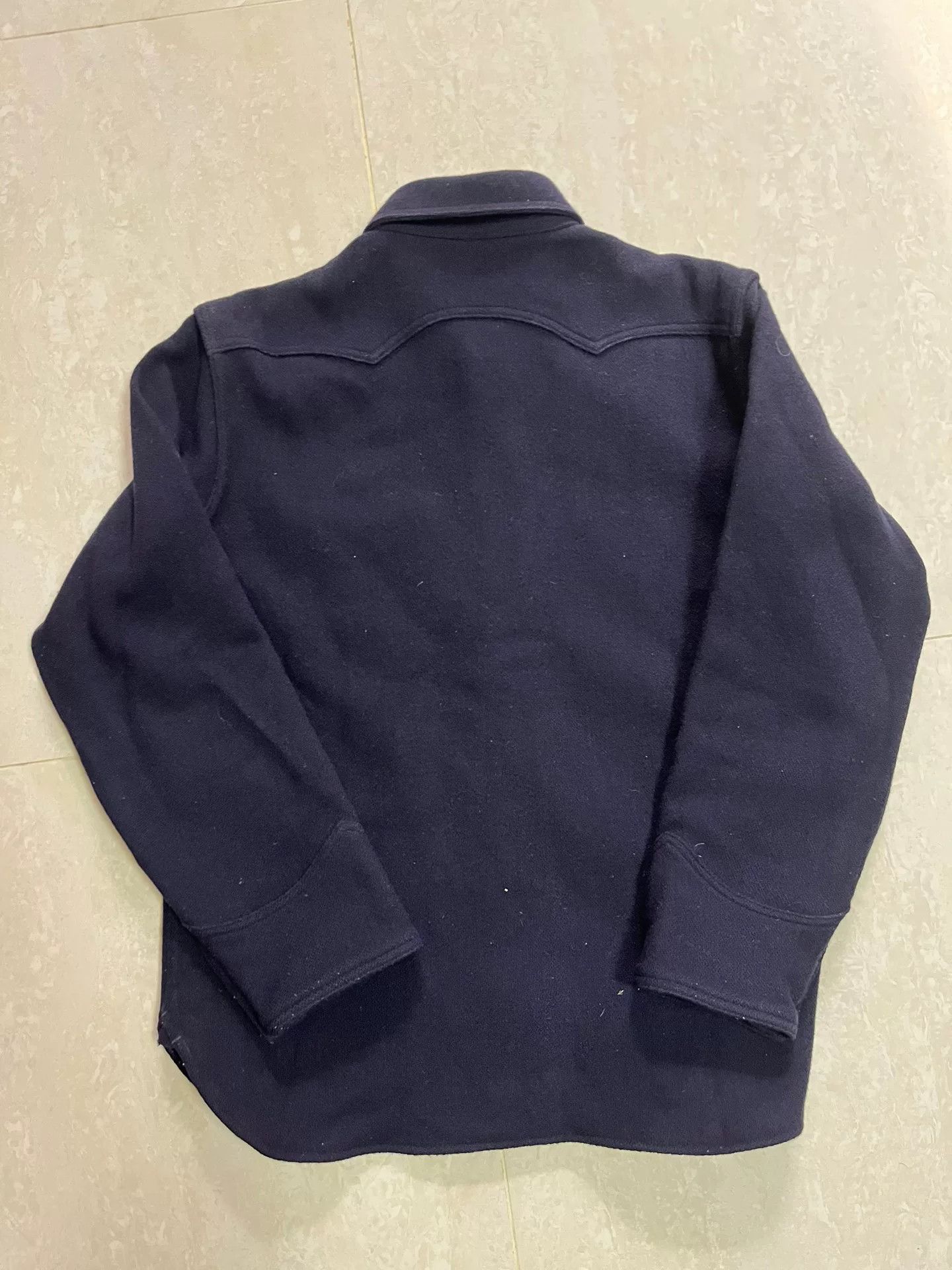BLACK SIGN Navy Wool Shirt by Blacksign Size US M / EU 48-50 / 2 - 2 Thumbnail