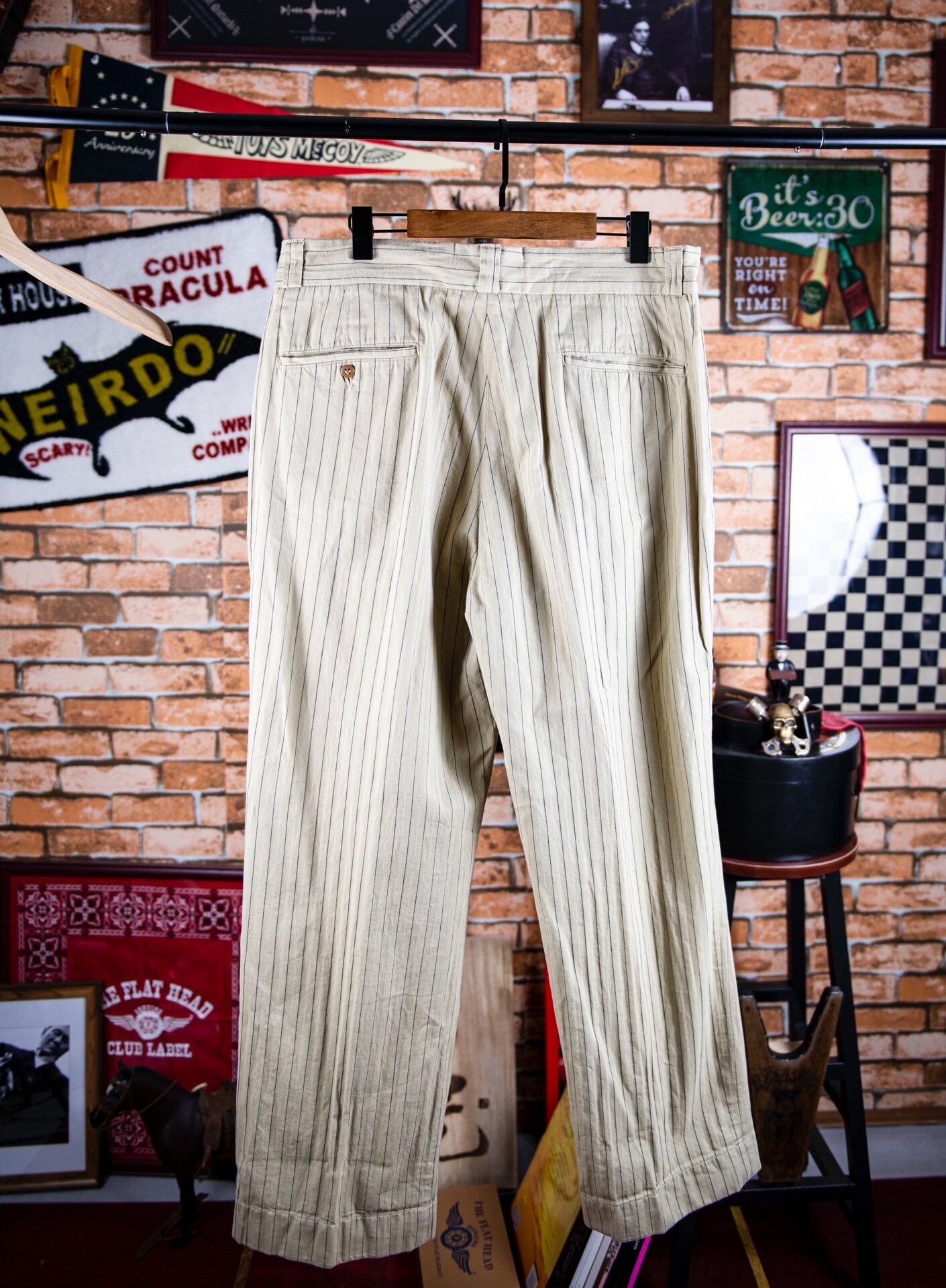 At Last & Co Beige Striped Pants from Atlast&Co Size US 30 / EU 46 - 2 Thumbnail