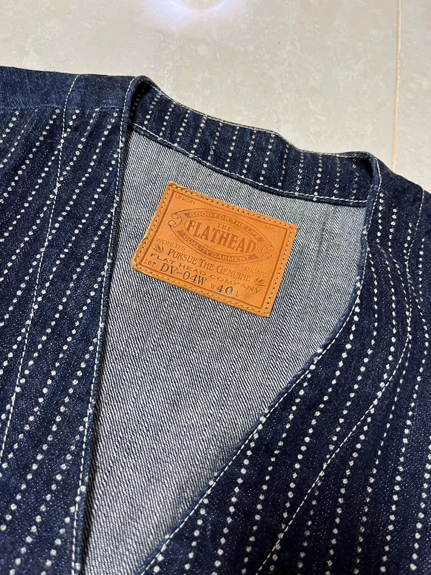 The Flat Head Classic Flat Head Denim Vest in Dark Blue Size US XXS / EU 40 - 6 Thumbnail