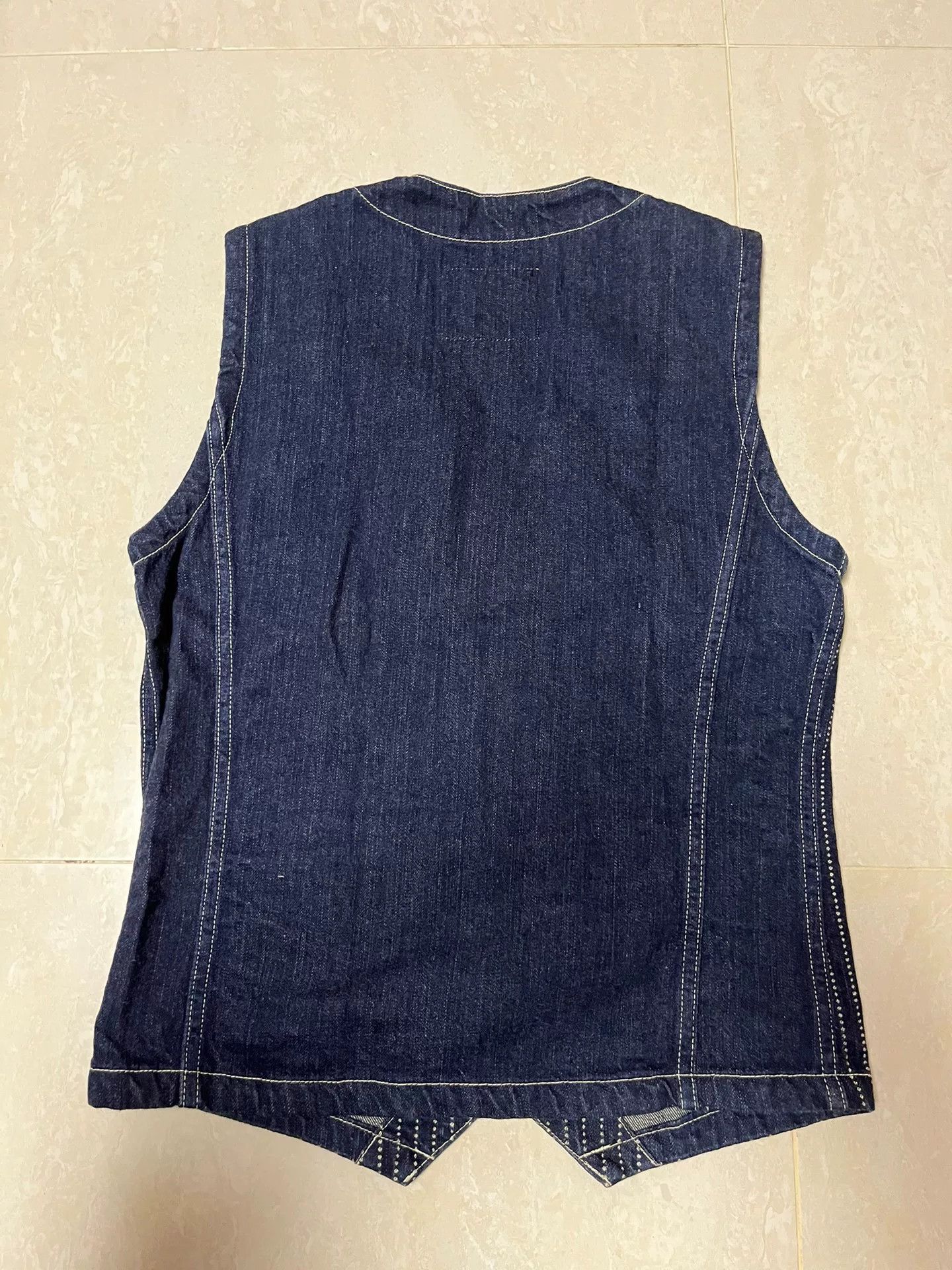 The Flat Head Classic Flat Head Denim Vest in Dark Blue Size US XXS / EU 40 - 2 Thumbnail