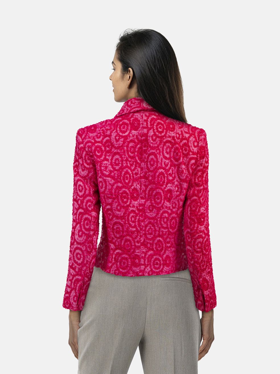 Alice + Olivia Pink Swirl Pattern Jacket Size L / US 10 / IT 46 - 2 Thumbnail