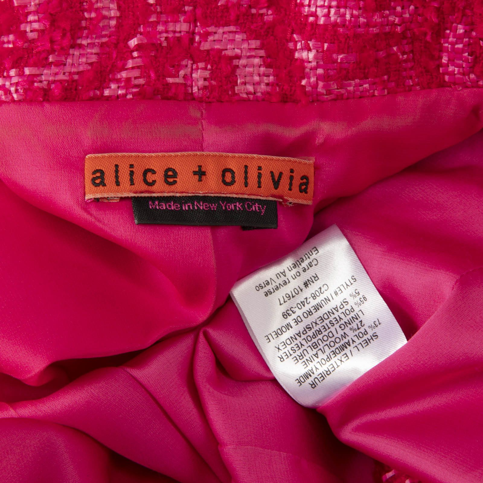 Alice + Olivia Pink Swirl Pattern Jacket Size L / US 10 / IT 46 - 11 Thumbnail