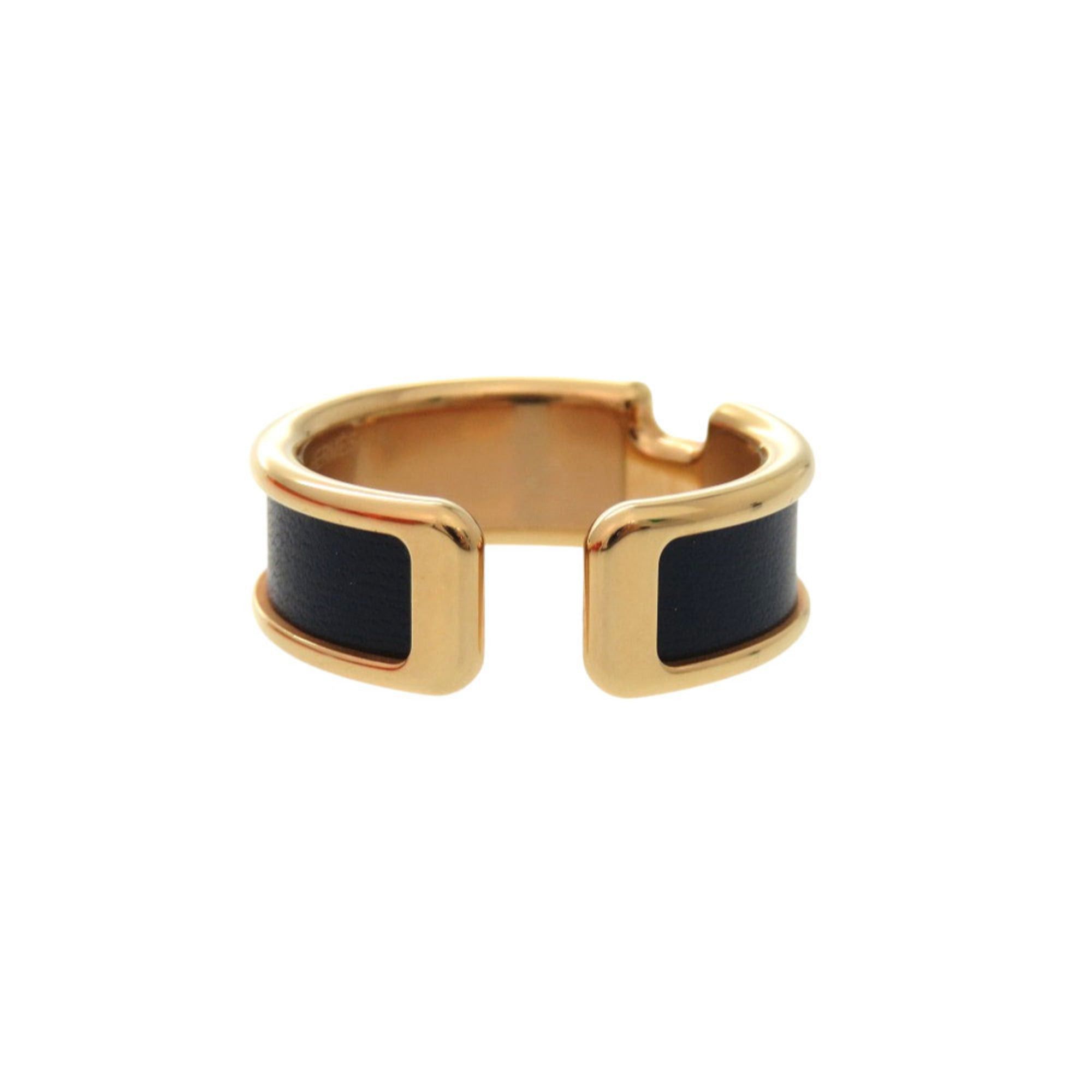 Hermes Hermes Unused Hermès Olympe GM Leather Navy Blue Ear Cuff with Gold Hardware 0302 Size ONE SIZE - 3 Thumbnail