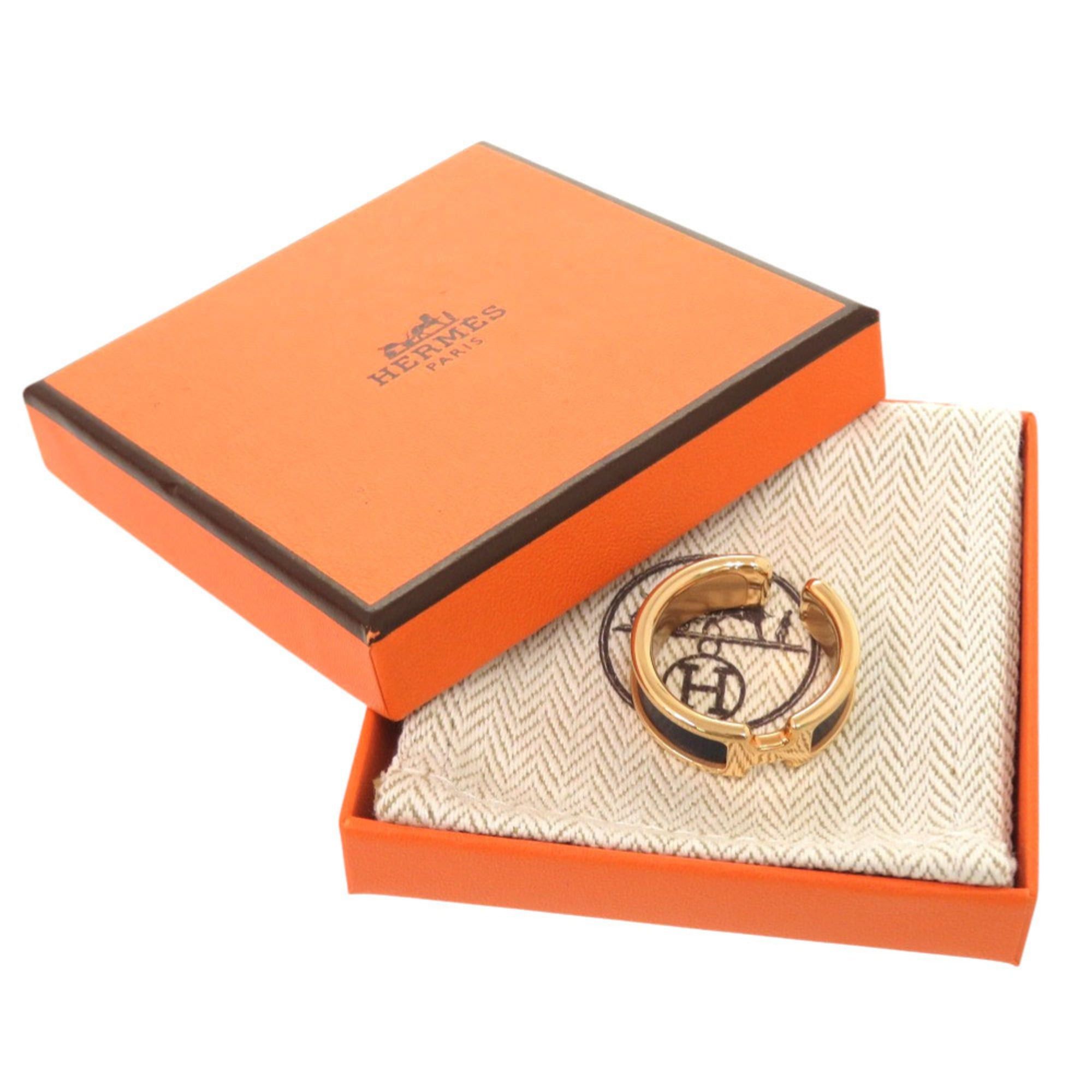 Hermes Hermes Unused Hermès Olympe GM Leather Navy Blue Ear Cuff with Gold Hardware 0302 Size ONE SIZE - 2 Thumbnail
