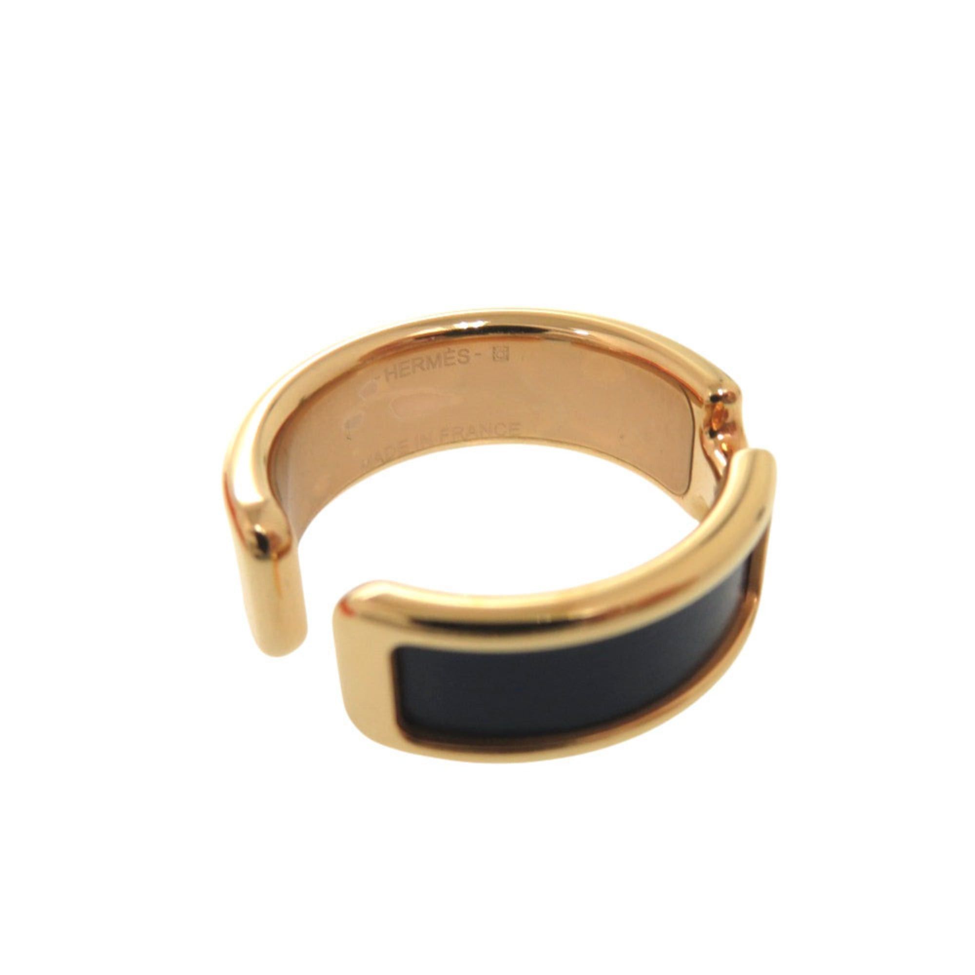 Hermes Hermes Unused Hermès Olympe GM Leather Navy Blue Ear Cuff with Gold Hardware 0302 Size ONE SIZE - 4 Thumbnail