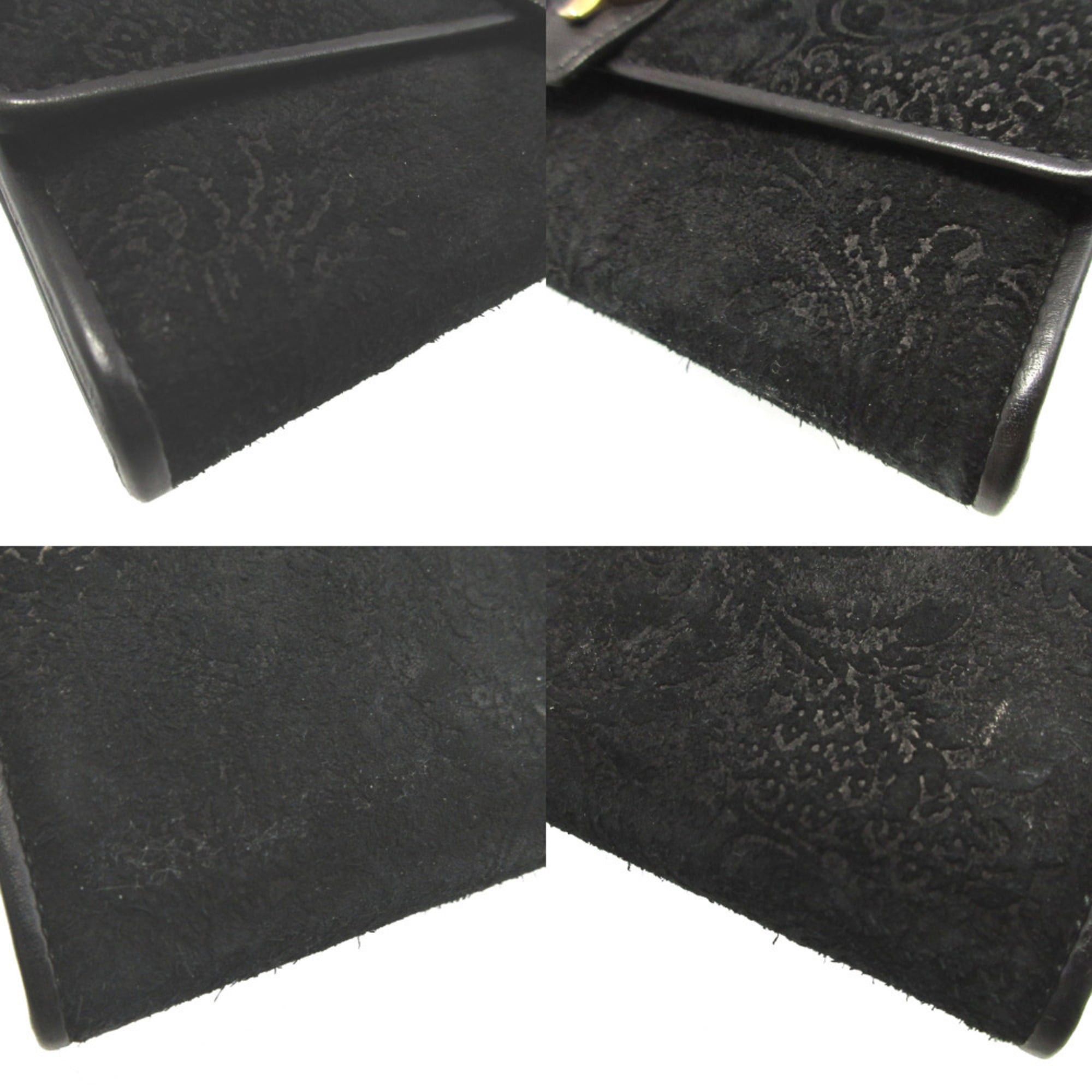 Gucci Excellent condition Gucci Soft Stirrup 27718 suede leather black bi-fold long wallet 0479 Size ONE SIZE - 8 Thumbnail