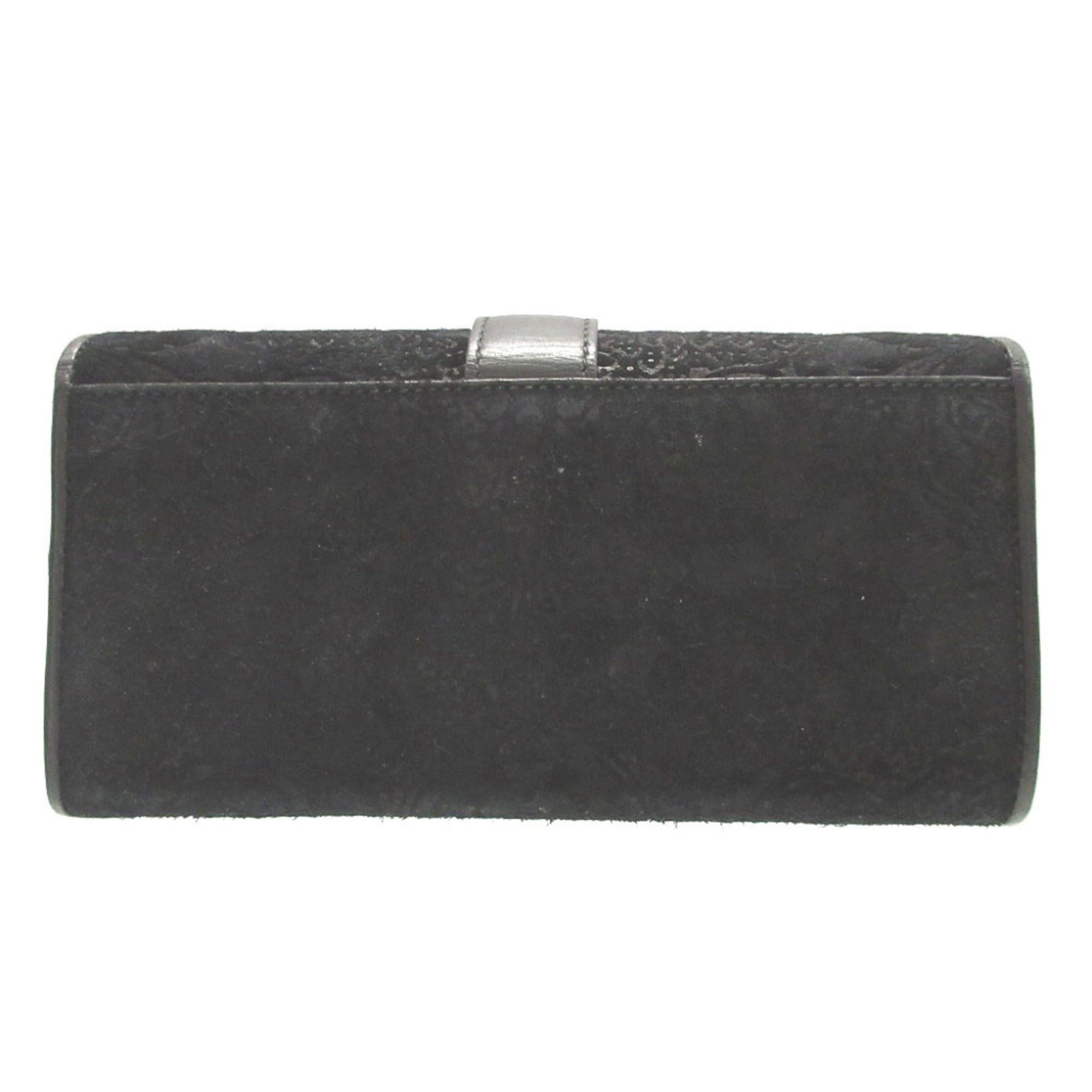 Gucci Excellent condition Gucci Soft Stirrup 27718 suede leather black bi-fold long wallet 0479 Size ONE SIZE - 3 Thumbnail